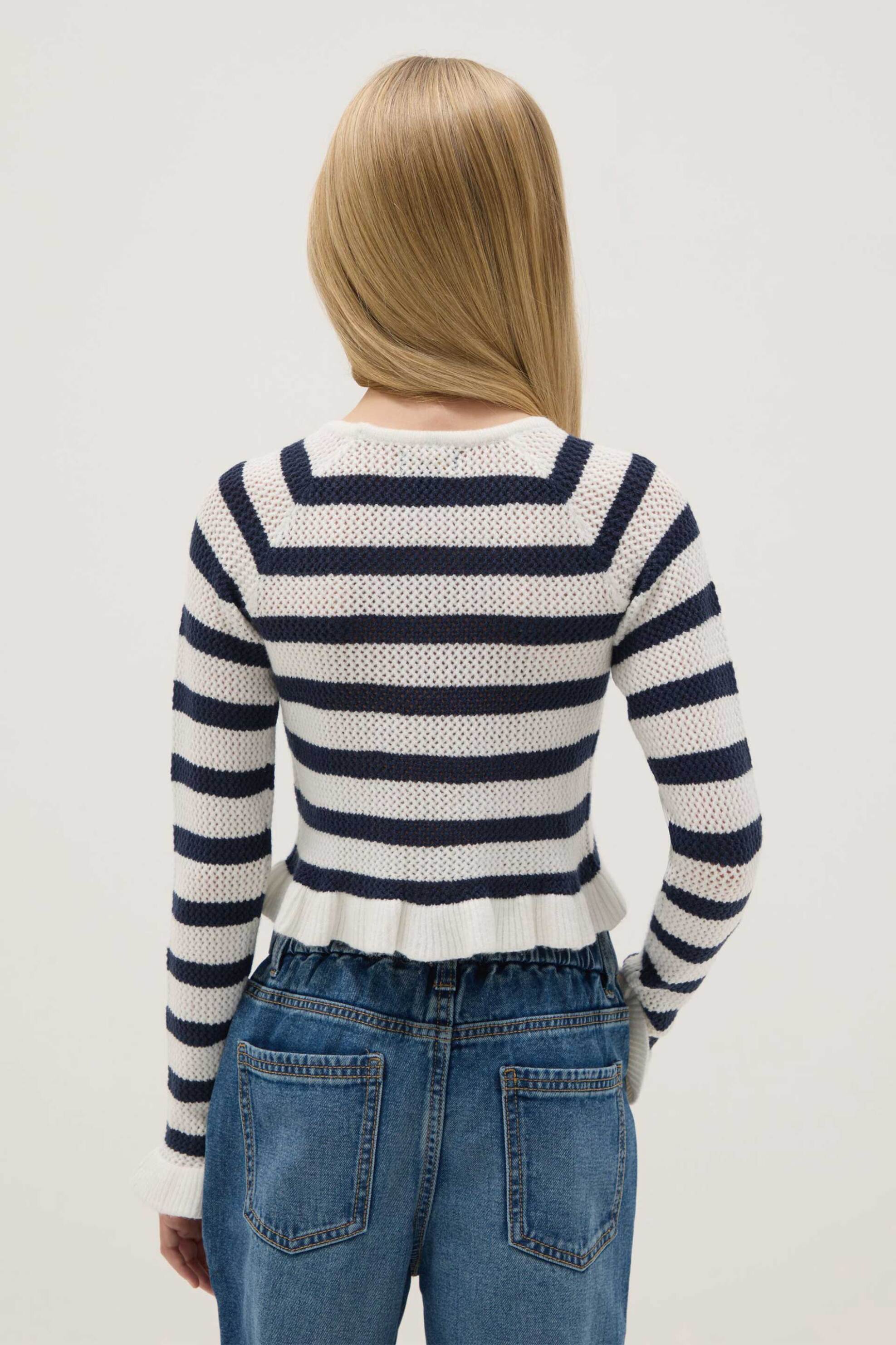 OVS παιδική μπλούζα με ριγέ σχέδιο - 002553431 Μπλε Σκούρο φωτογραφία