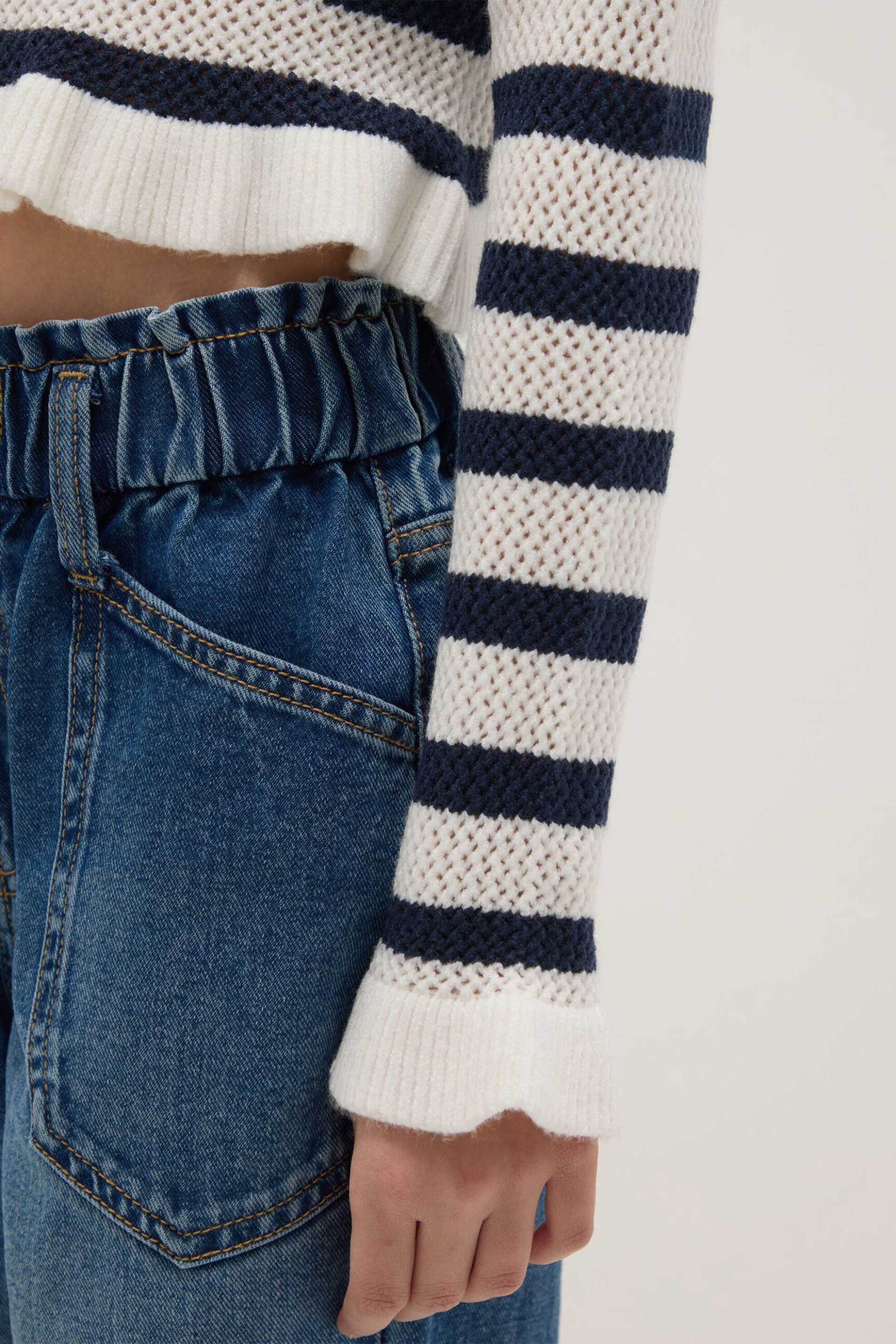 OVS παιδική μπλούζα με ριγέ σχέδιο - 002553431 Μπλε Σκούρο φωτογραφία