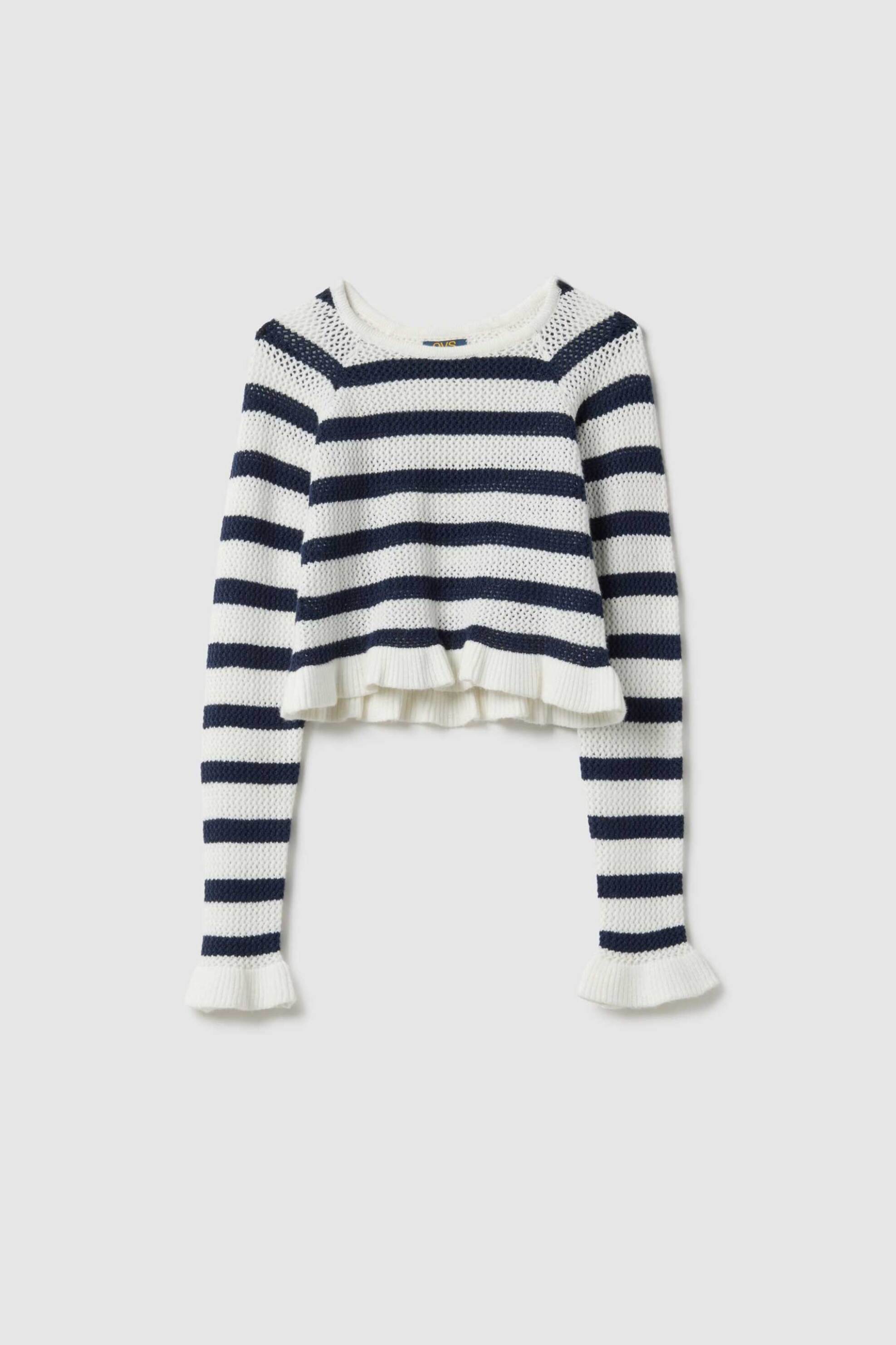 OVS παιδική μπλούζα με ριγέ σχέδιο - 002553431 Μπλε Σκούρο φωτογραφία