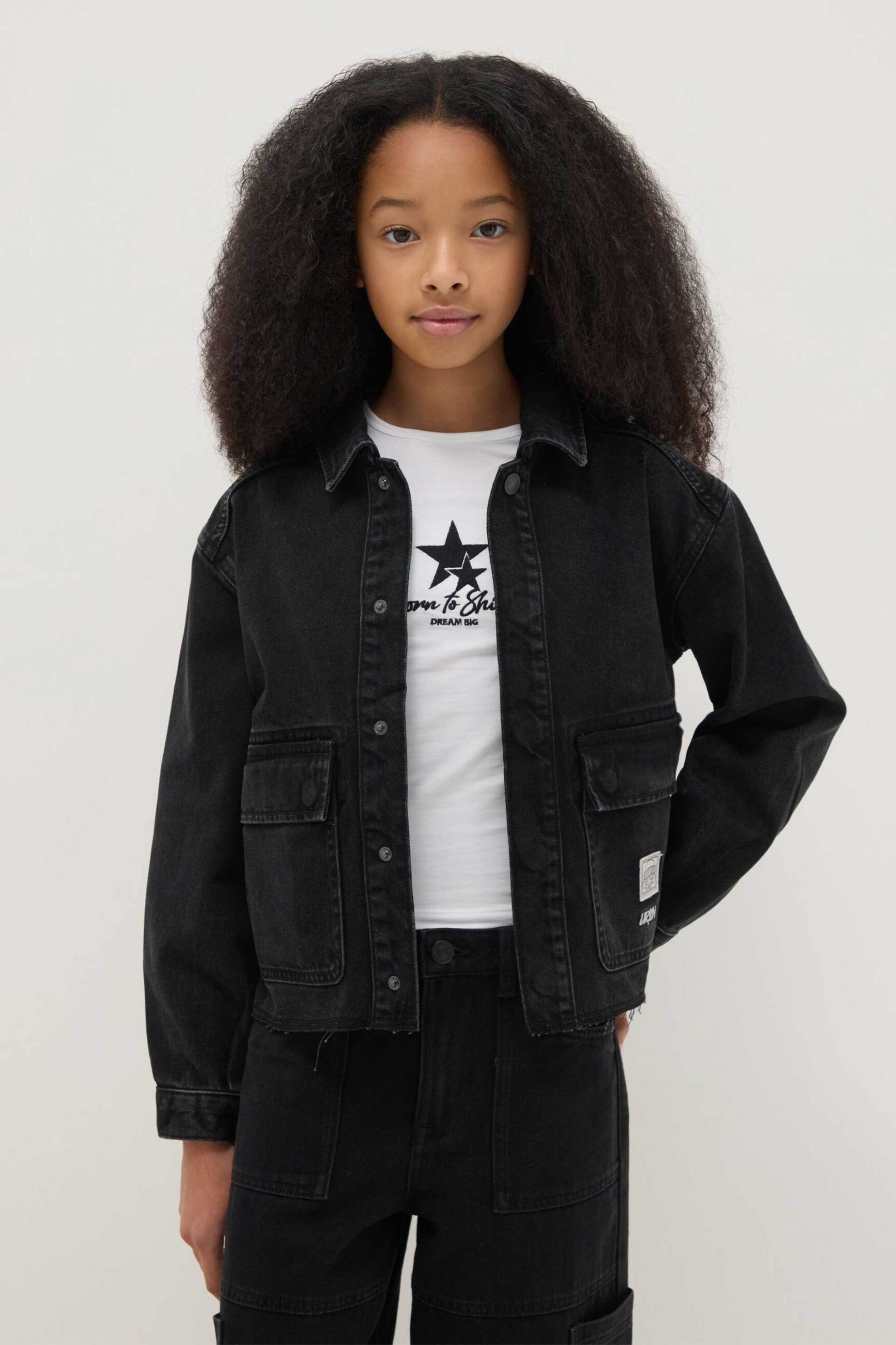 OVS παιδικό denim μπουφάν Regular Fit - 002557008 Μαύρο