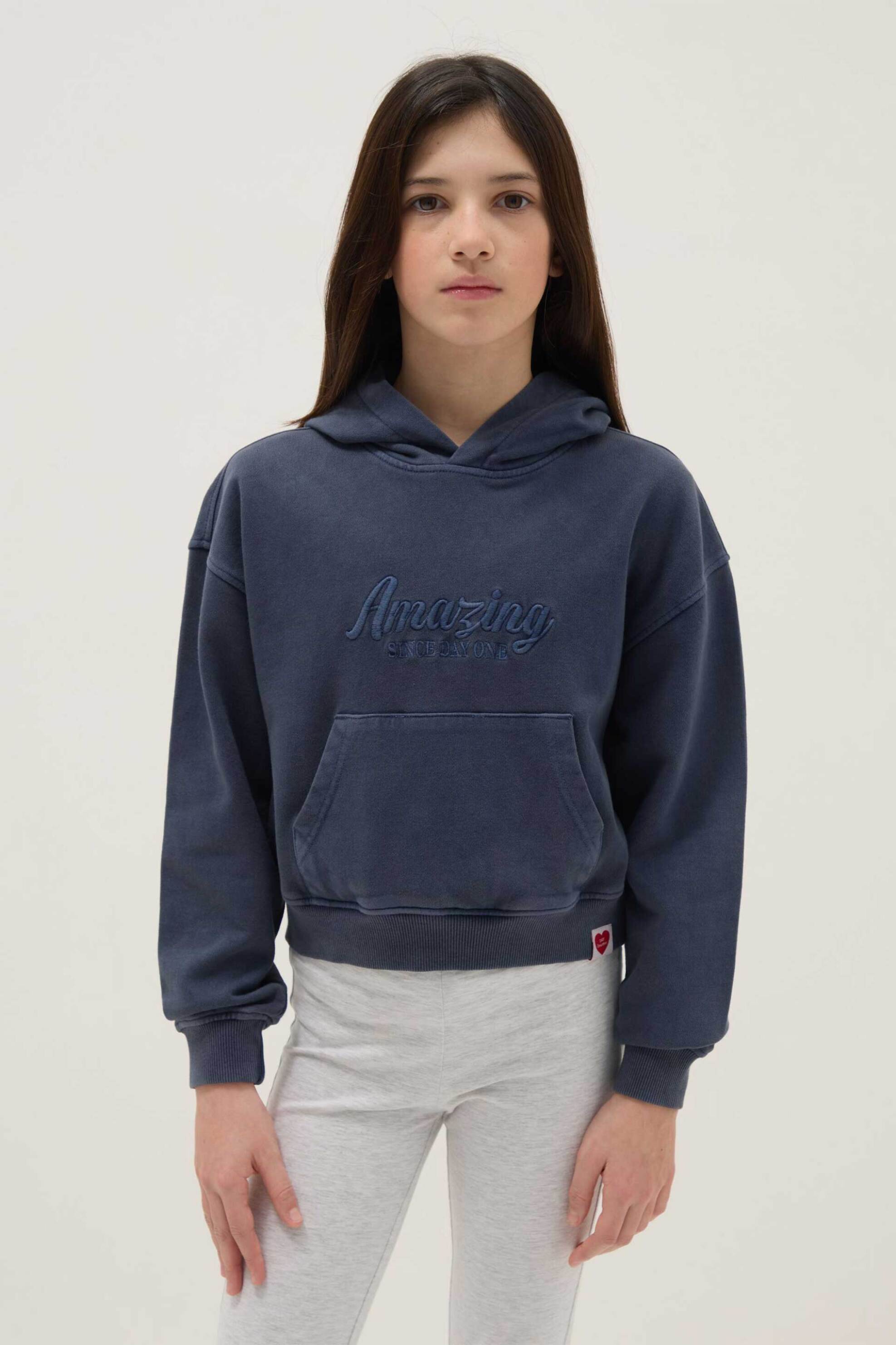 OVS KIDS OVS παιδική μπλούζα φούτερ με κουκούλα μονόχρωμη Regular Fit - 002560137 Σκούρο Μπλε