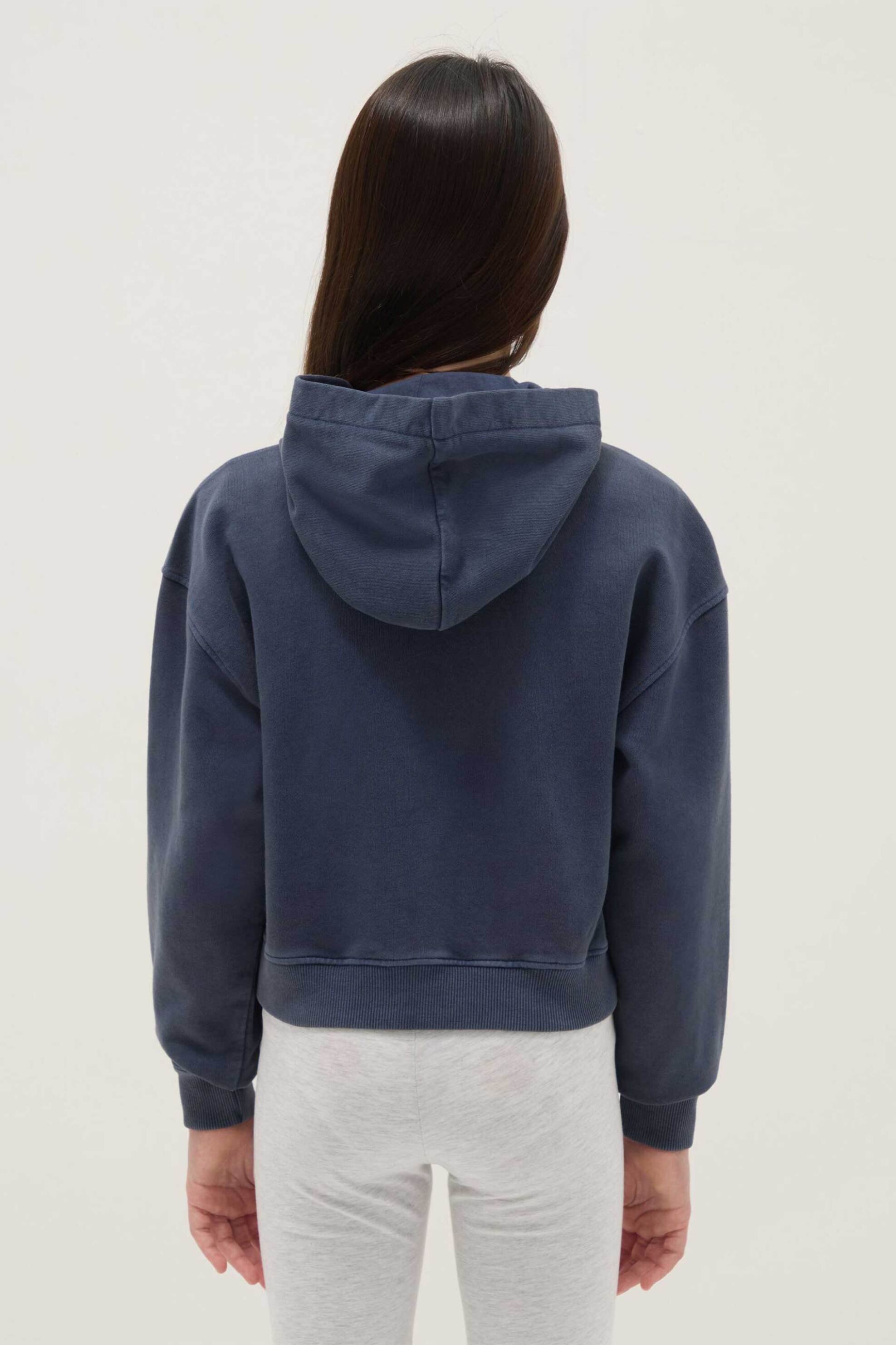 OVS παιδική μπλούζα φούτερ με κουκούλα μονόχρωμη Regular Fit - 002560137 Σκούρο Μπλε φωτογραφία