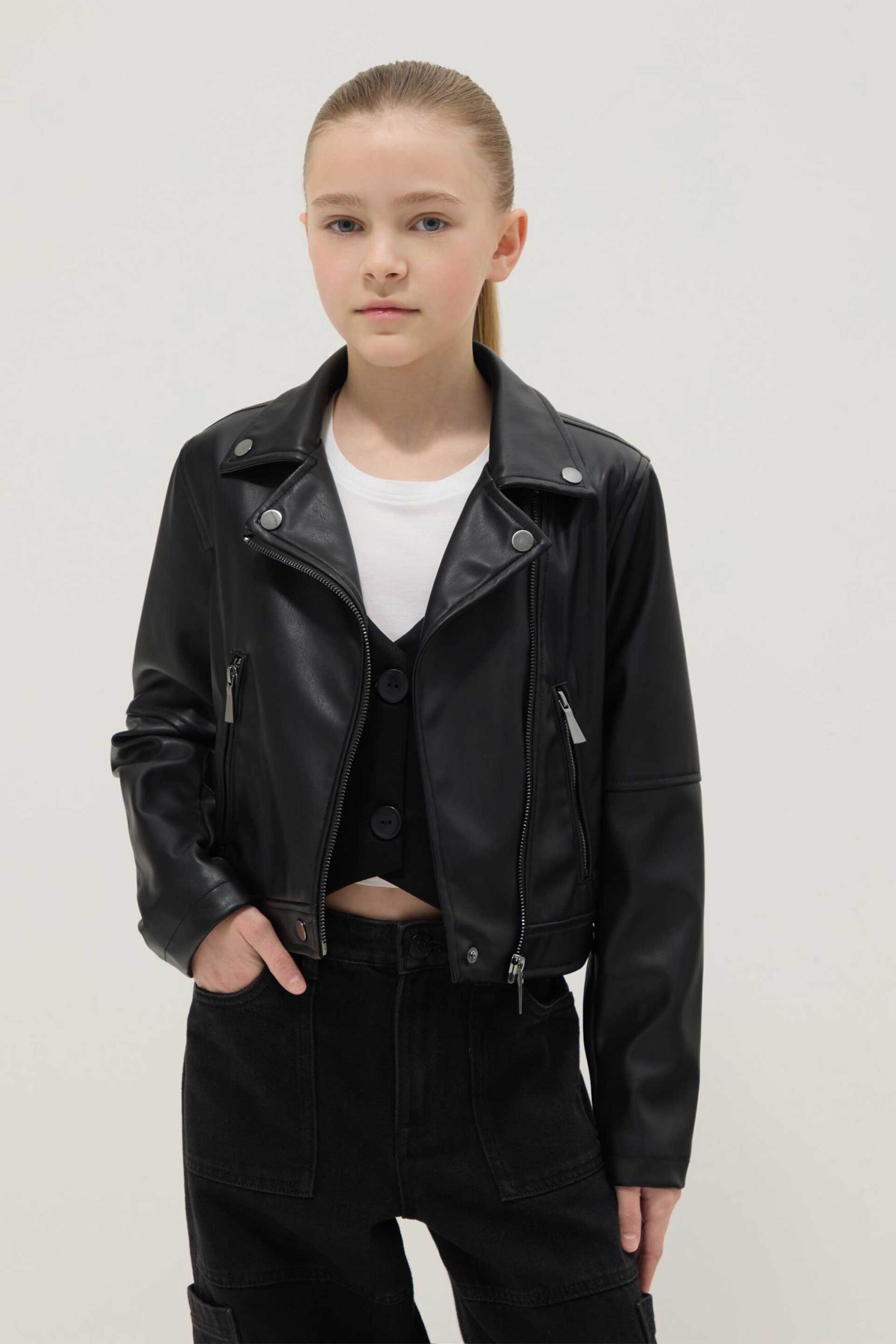 OVS παιδικό biker jacket με faux δέρμα - 002557013 Μαύρο