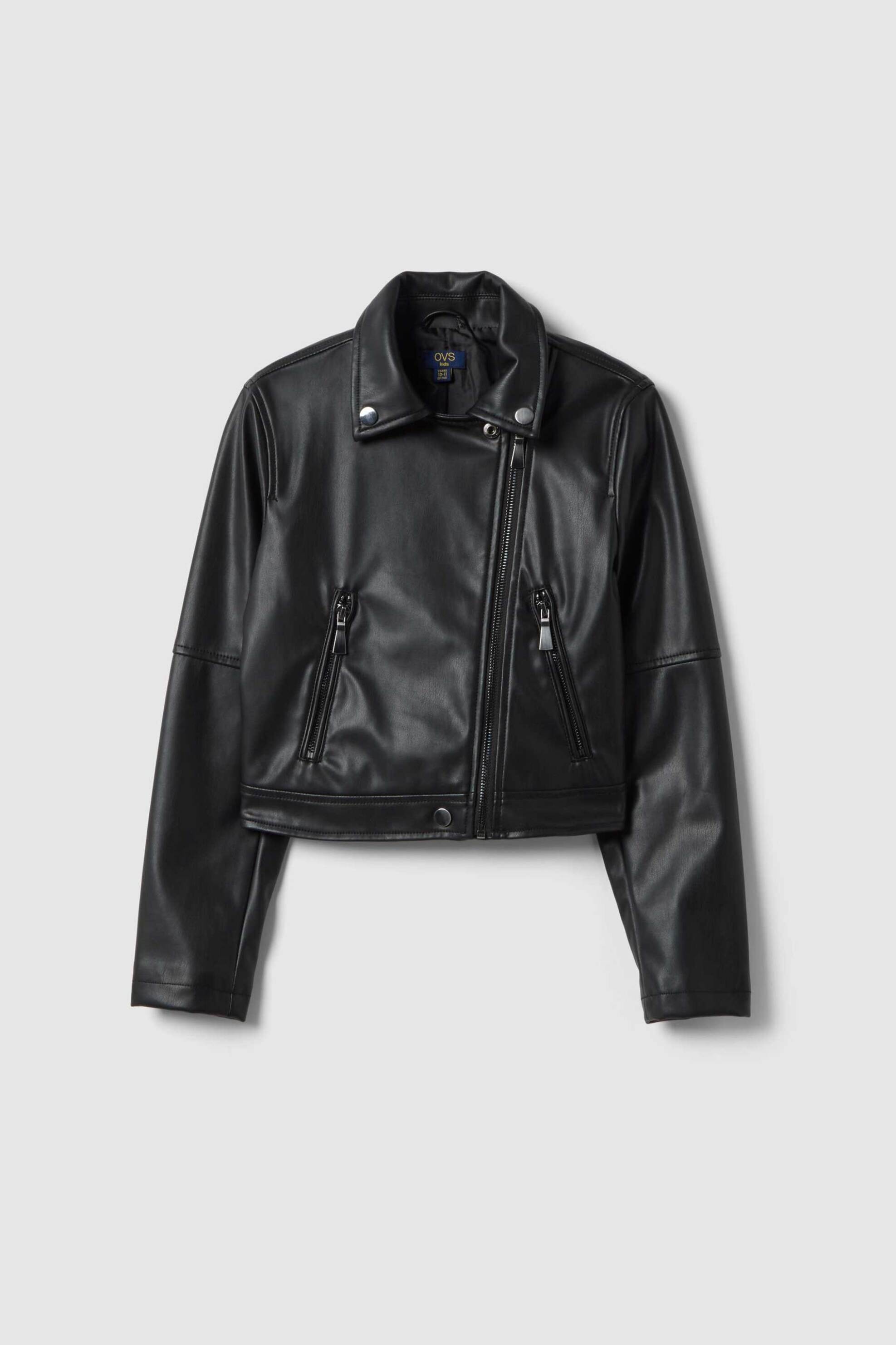 Ovs Παιδικό Biker Jacket με Faux Δέρμα - 002557013 Μαύρο