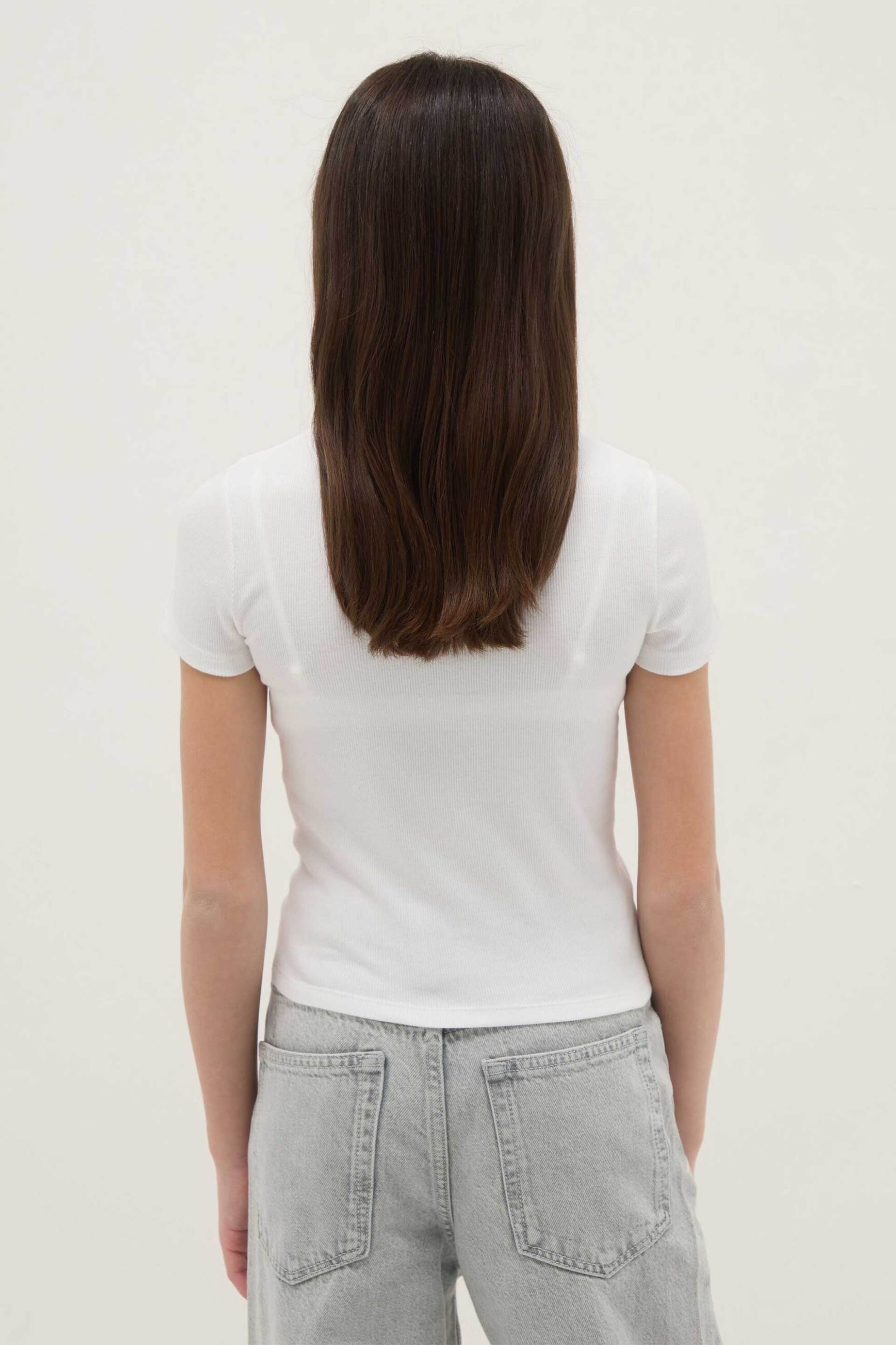 OVS παιδικό T-shirt μονόχρωμο Slim Fit - 002579000 Λευκό φωτογραφία