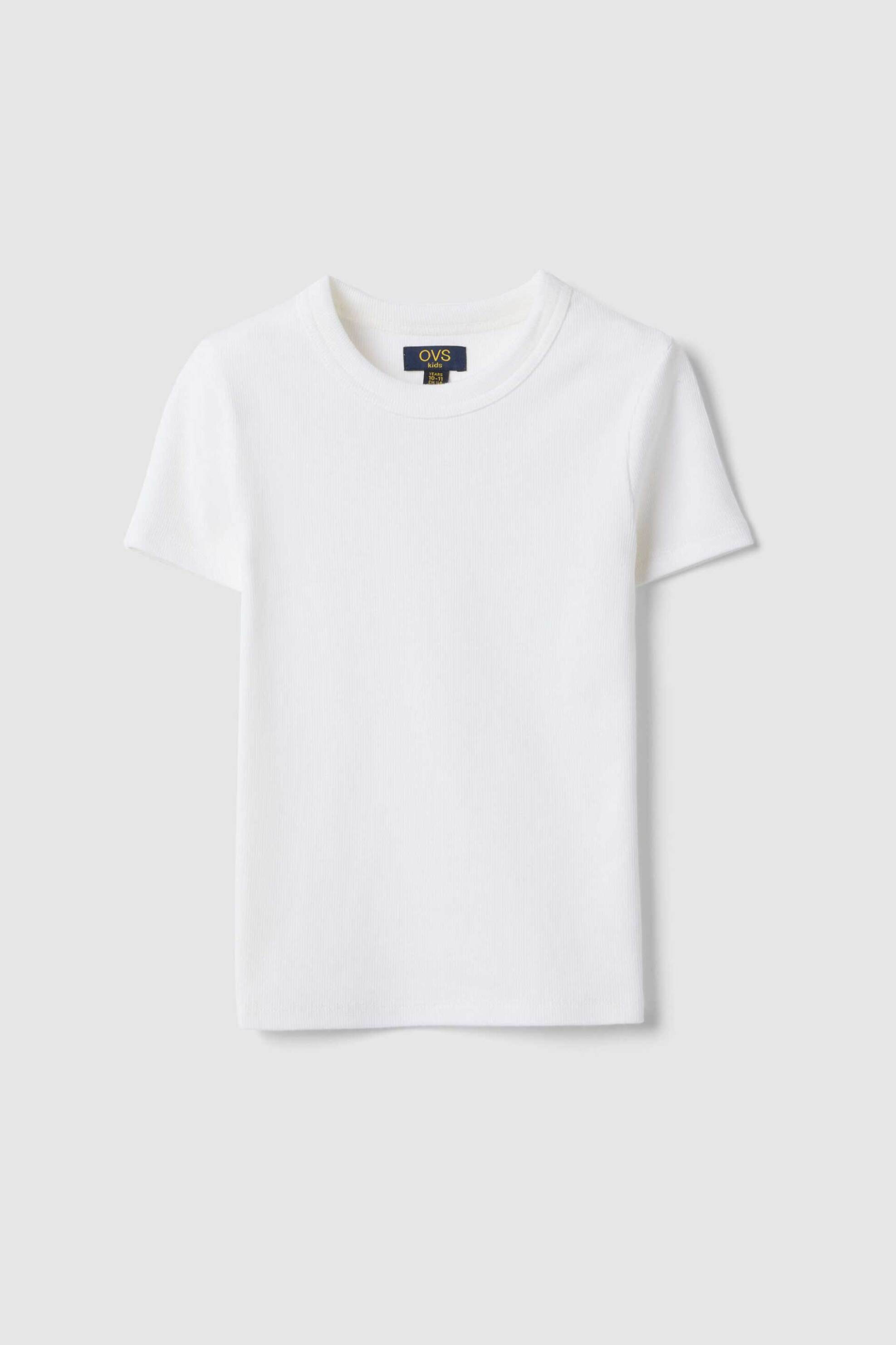 OVS παιδικό T-shirt μονόχρωμο Slim Fit - 002579000 Λευκό φωτογραφία