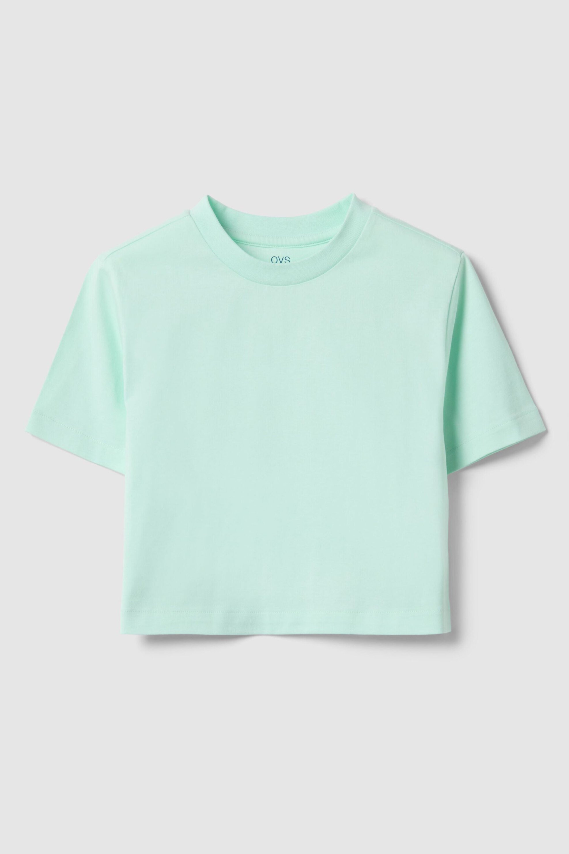 OVS παιδικό T-shirt μονόχρωμο Boxy Fit - 002615209 Πράσινο Aqua