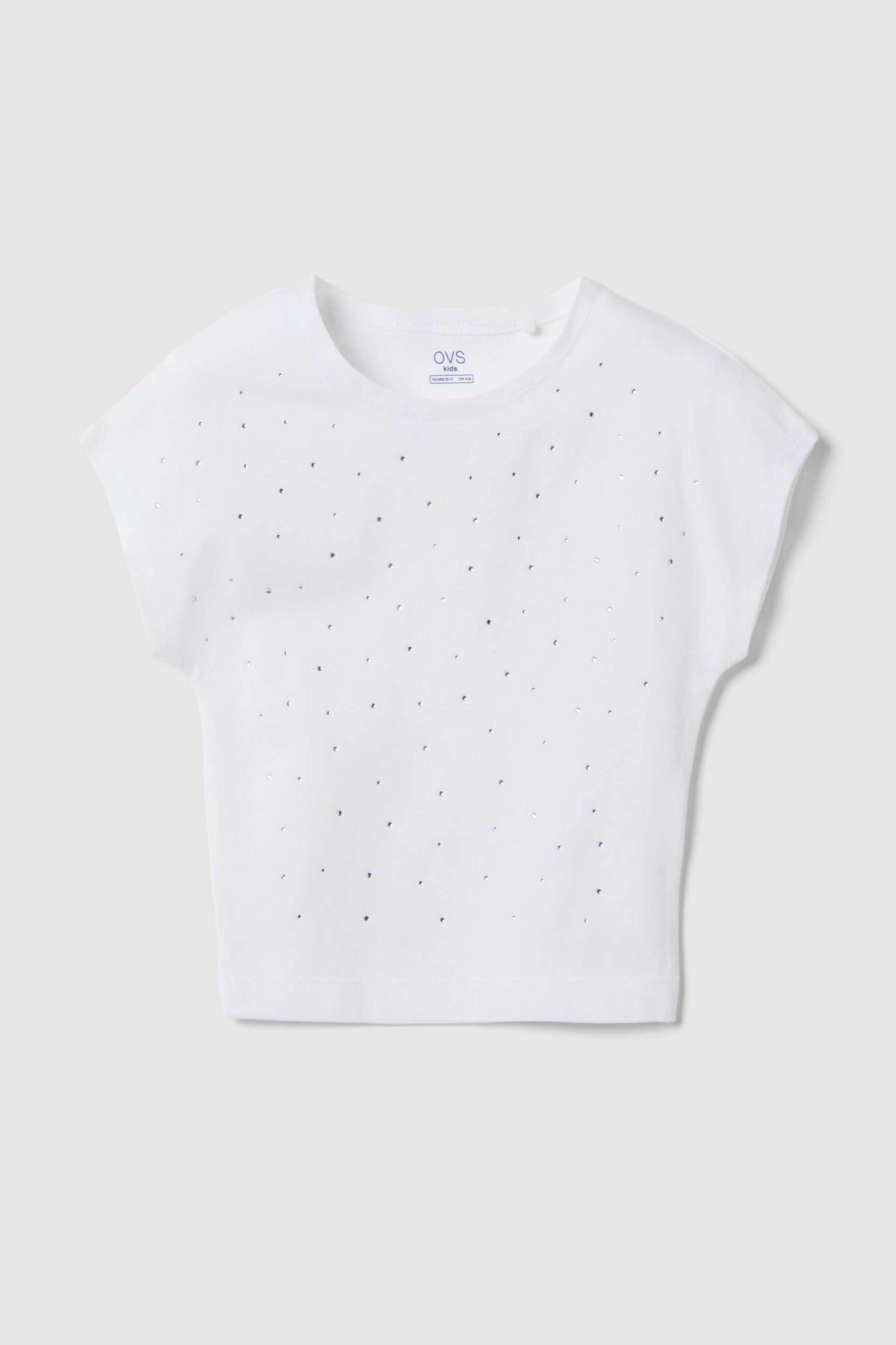 OVS παιδικό T-shirt με στρας Slim Fit - 002605693 Λευκό