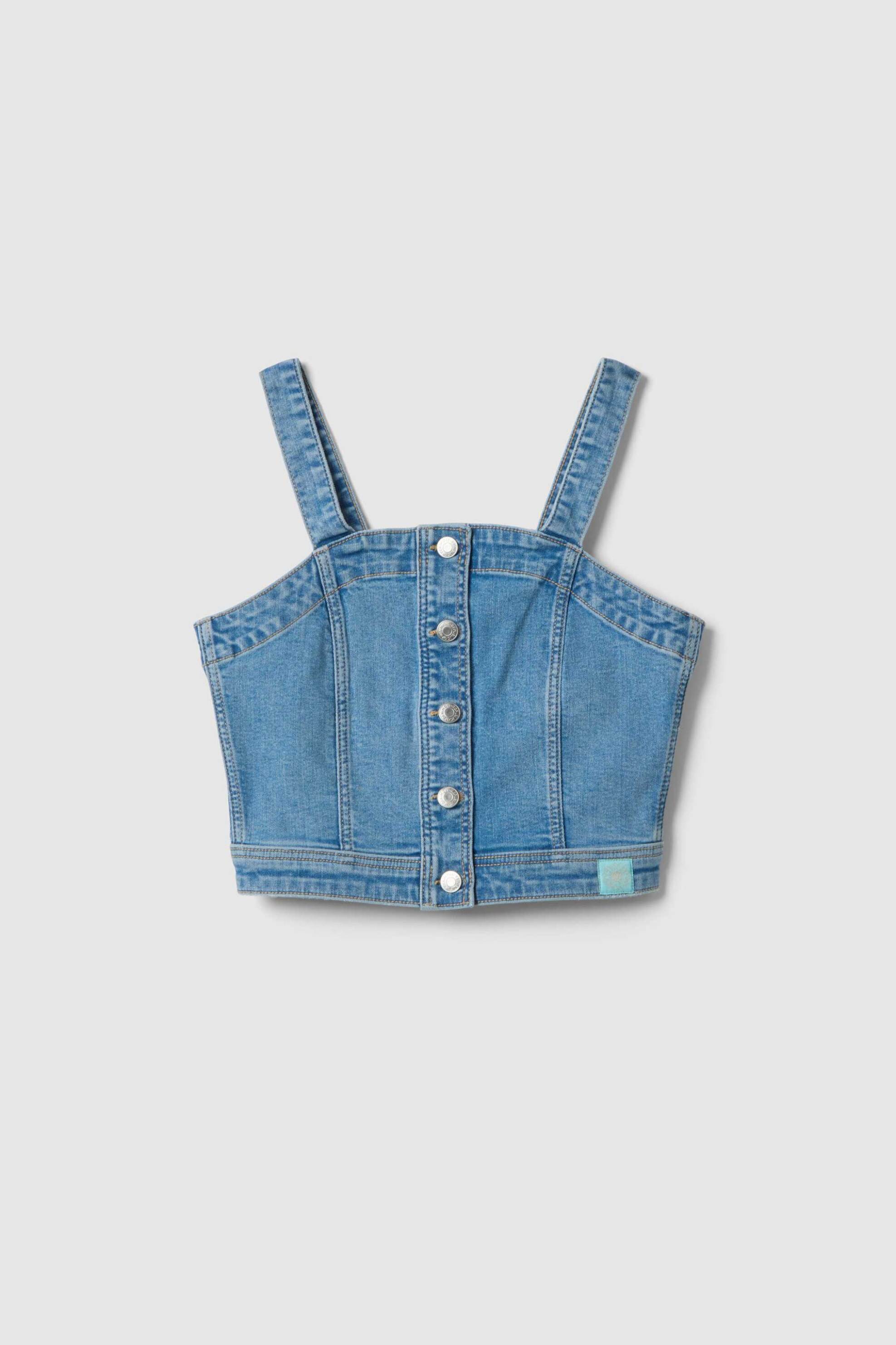 OVS παιδικό denim αμάνικο τοπ Slim Fit - 002612432 Denim Blue