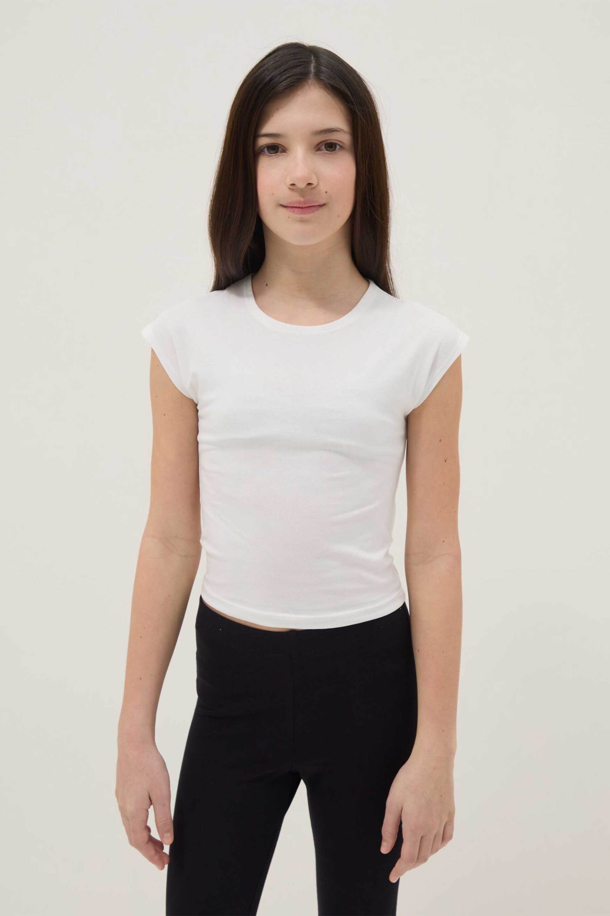 OVS παιδικό T-shirt μονόχρωμο Slim Fit - 002615329 Λευκό