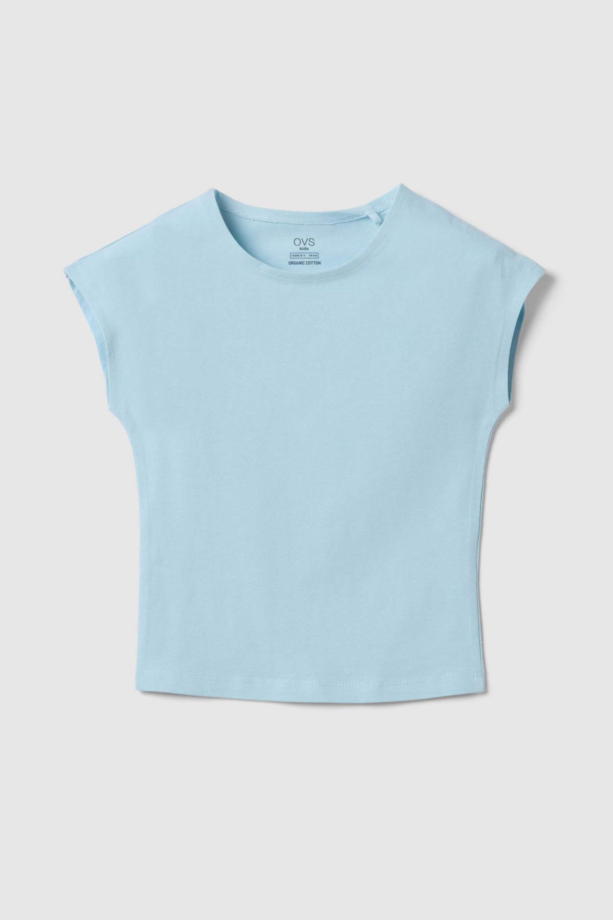 OVS παιδικό T-shirt μονόχρωμο Slim Fit - 002615339 Γαλάζιο