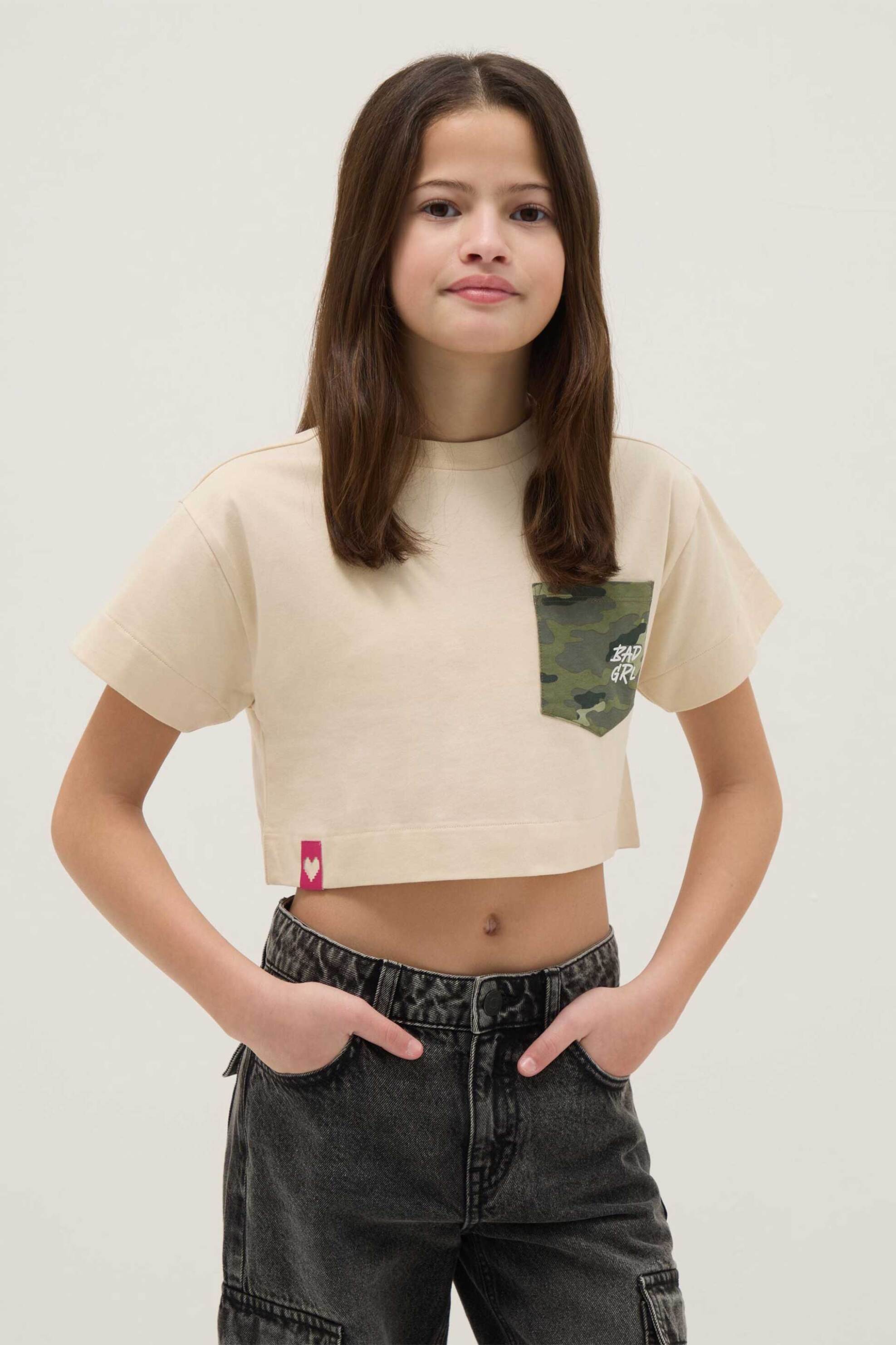 OVS παιδικό T-shirt με τσέπη παραλλαγής - 002656880 Μπεζ