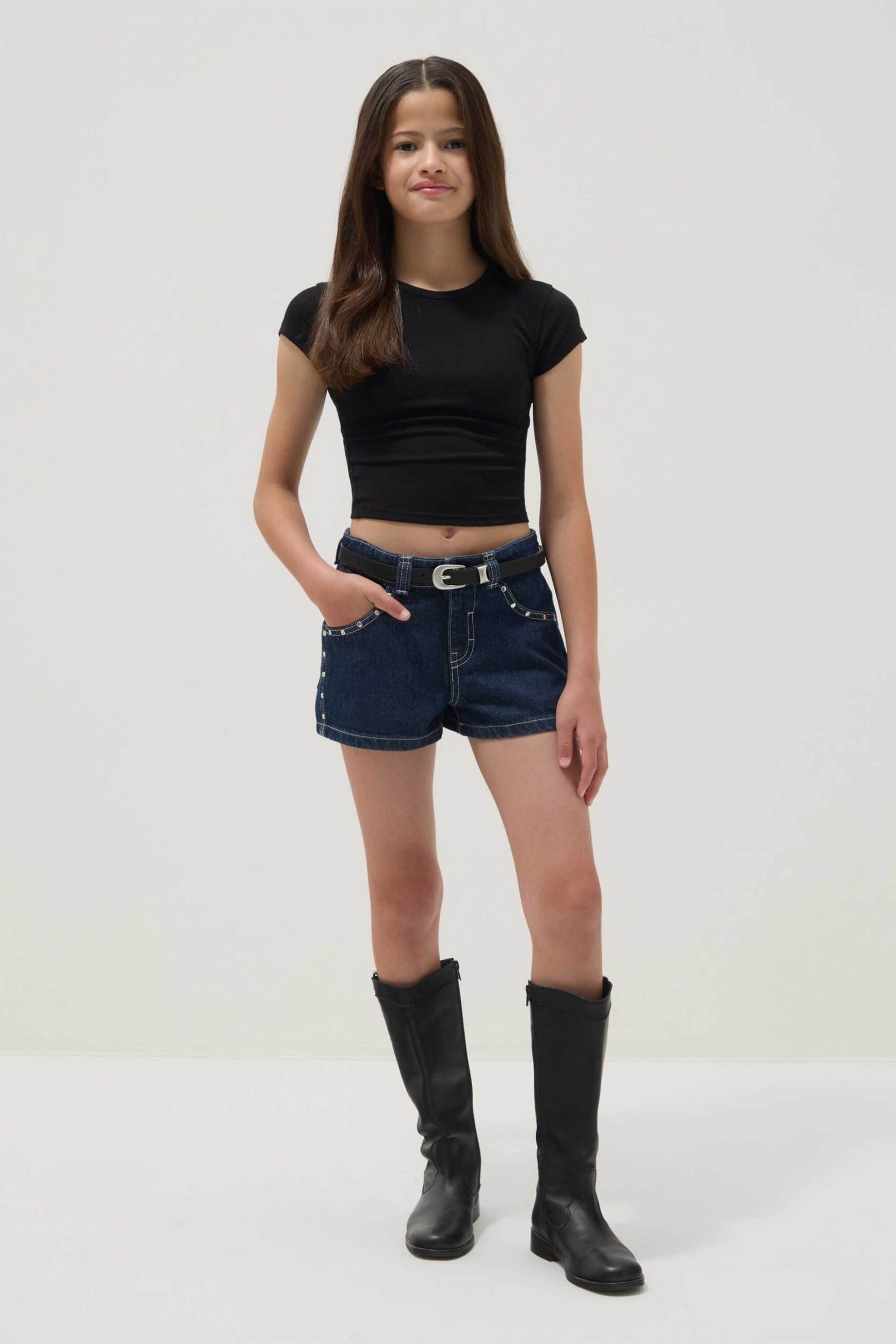 OVS παιδικό denim σορτς με τρουκς Regular Fit - 002657149 Μπλε Σκούρο