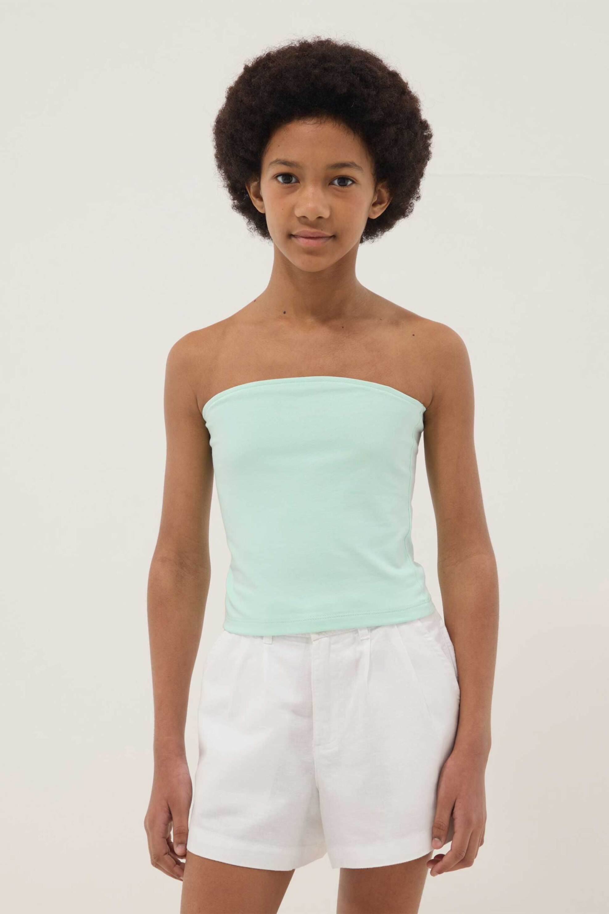 OVS παιδικό τοπ strapless bandeau ribbed - 002681911 Πράσινο Aqua