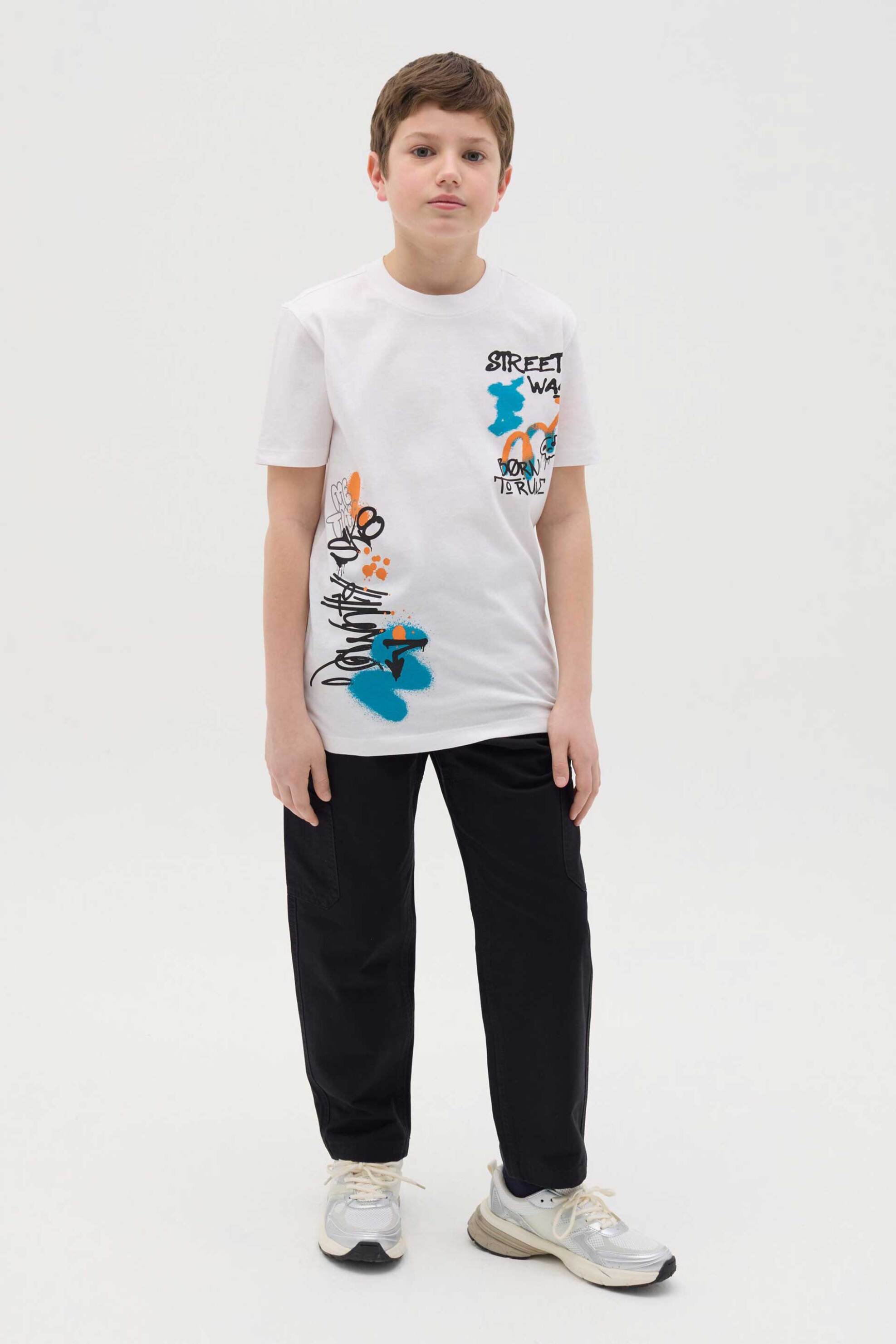 OVS KIDS OVS παιδικό παντελόνι cargo μονόχρωμο - 002194807 Μαύρο