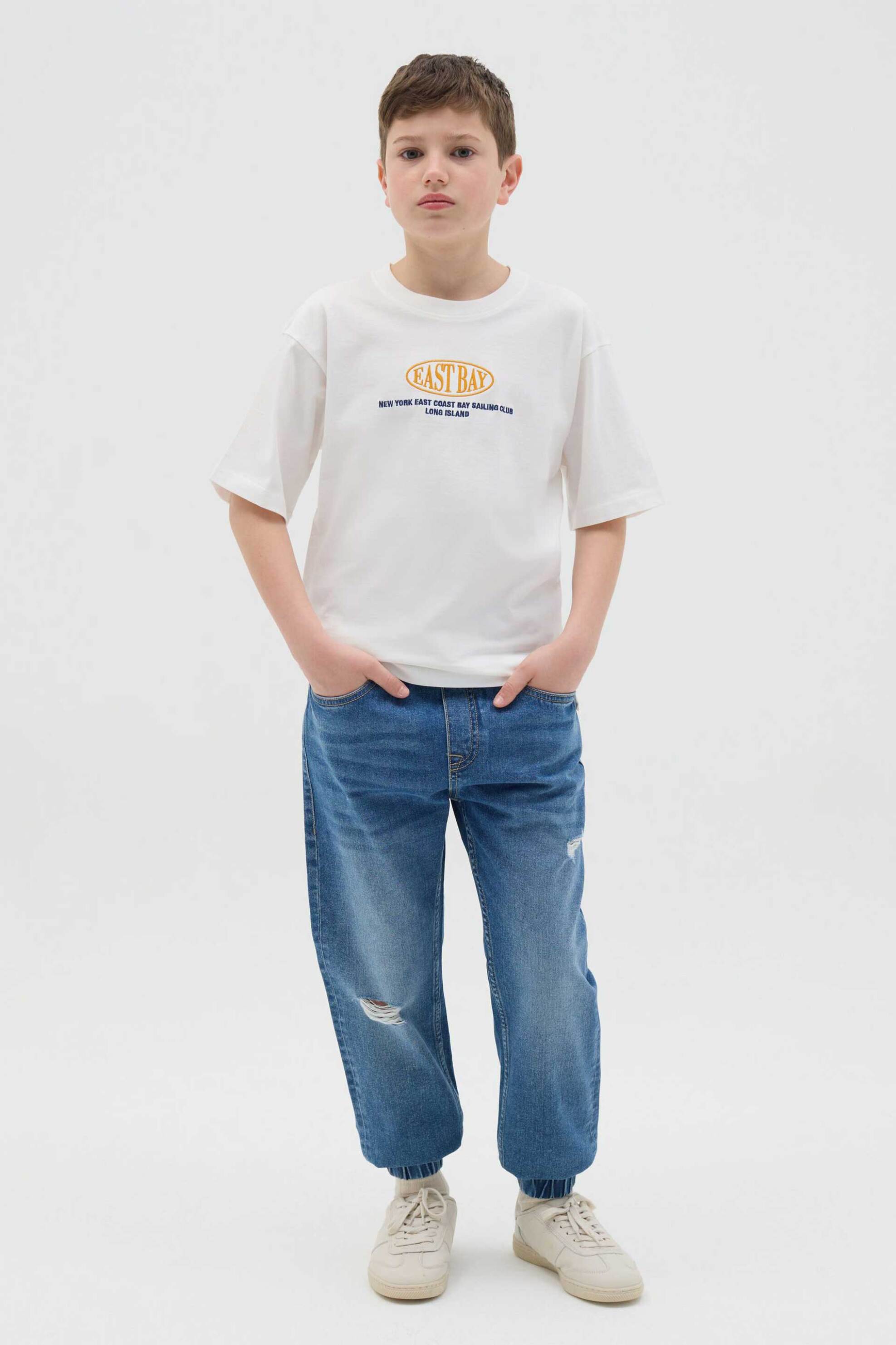 OVS KIDS OVS παιδικό denim παντελόνι με ελαστική μέση - 002259199 Μπλε Σκούρο
