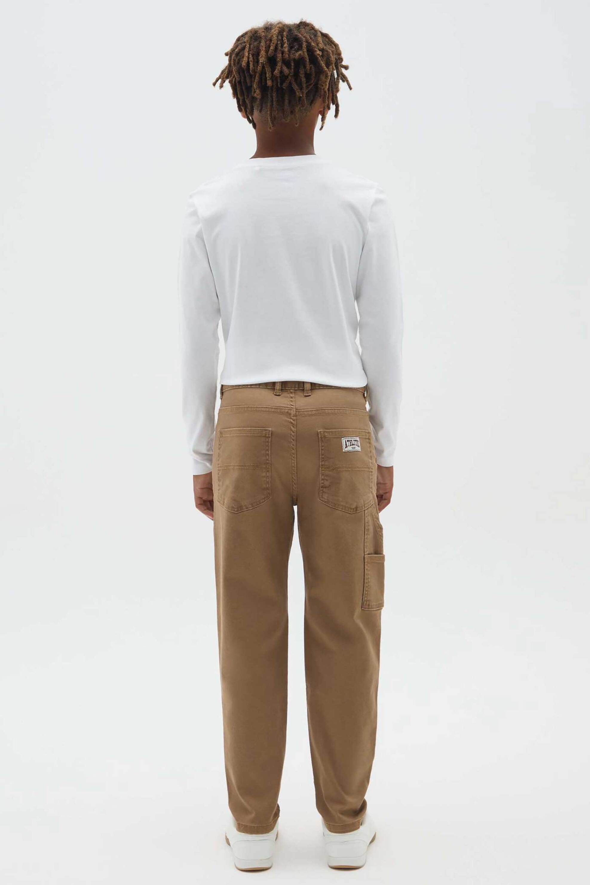 OVS παιδικό παντελόνι cargo μονόχρωμο - 002445367 Καφέ φωτογραφία