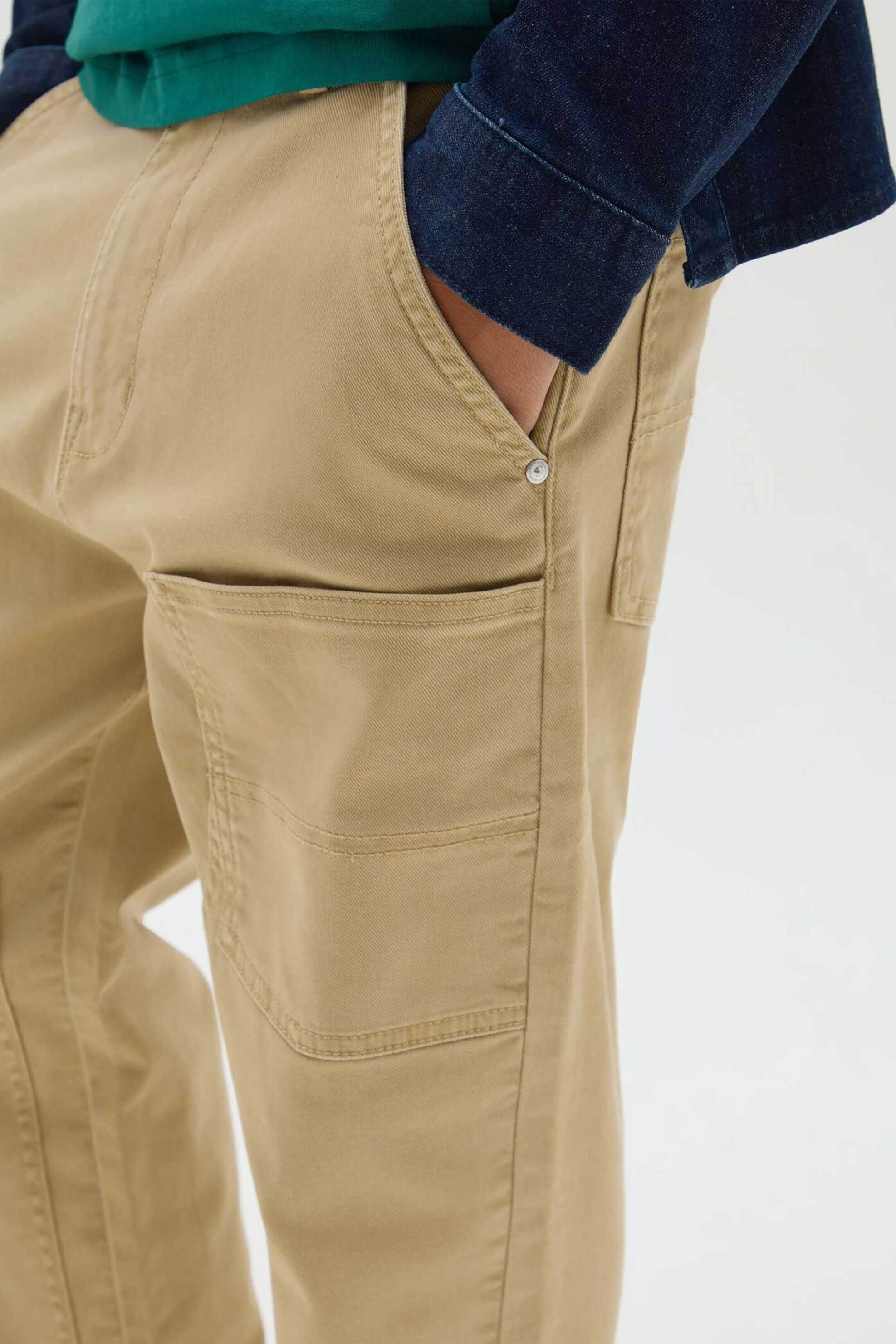 OVS παιδικό παντελόνι cargo μονόχρωμο - 002445372 Μπεζ φωτογραφία