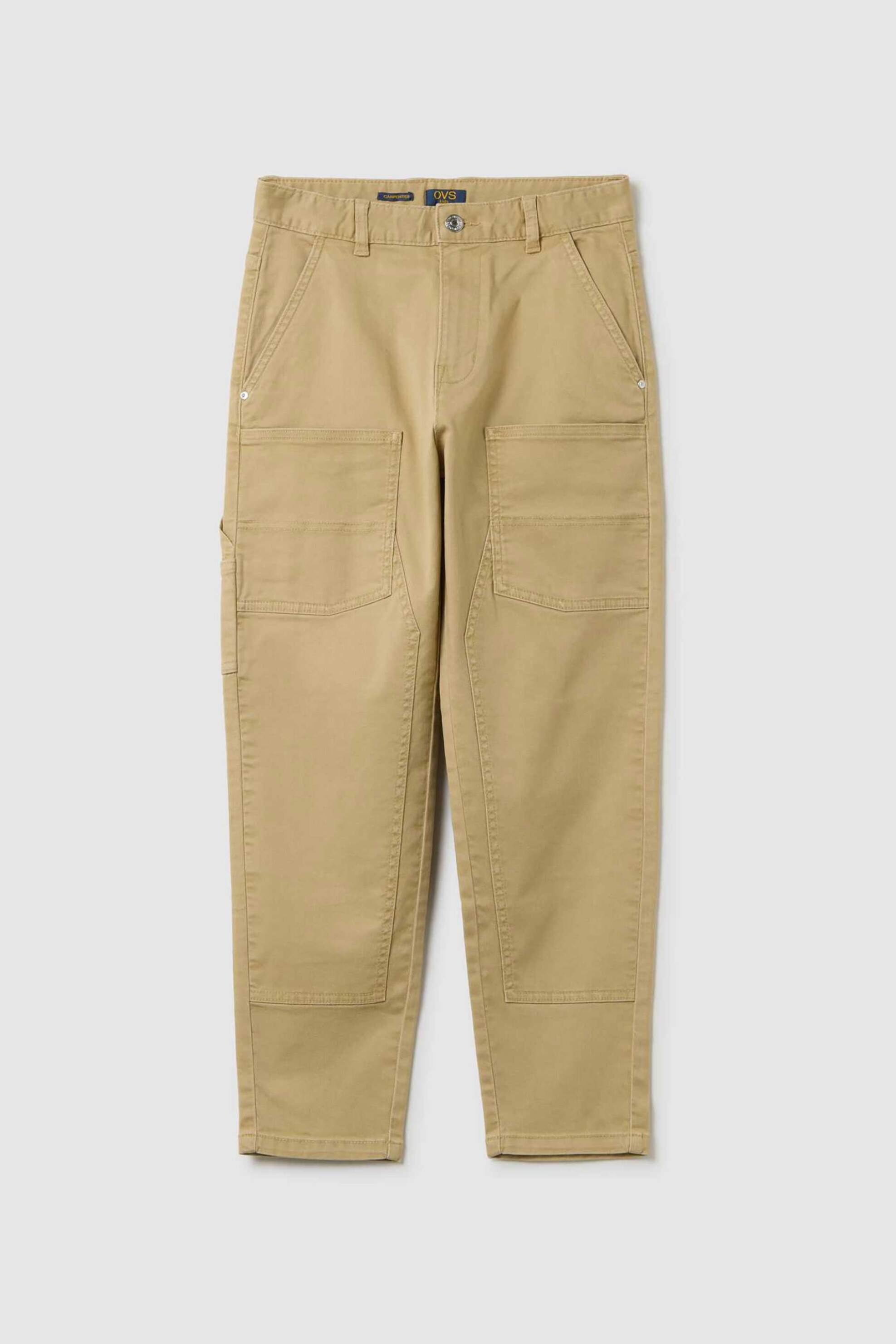 OVS παιδικό παντελόνι cargo μονόχρωμο - 002445372 Μπεζ φωτογραφία