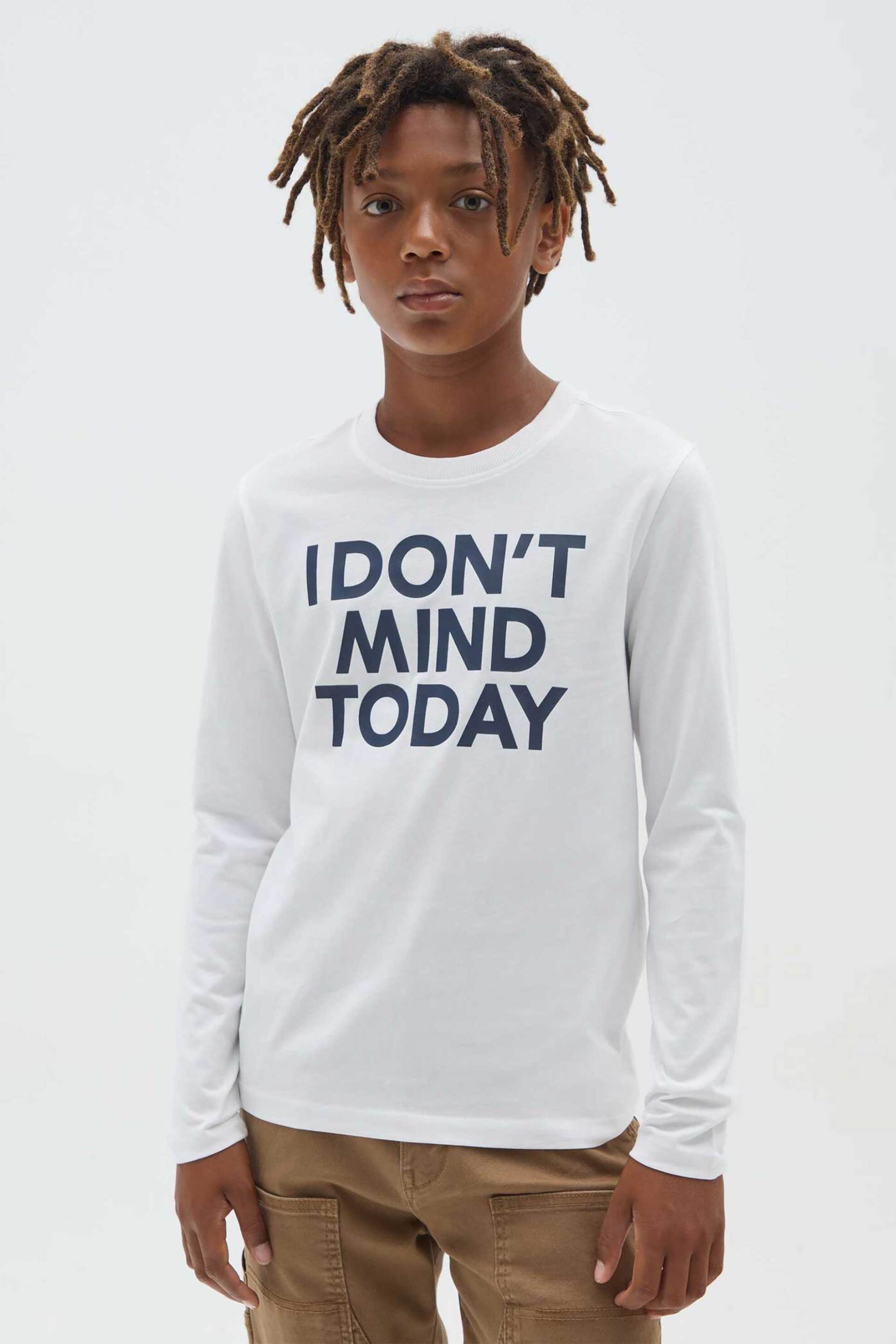 OVS παιδική μπλούζα με lettering print - 002445796 Λευκό