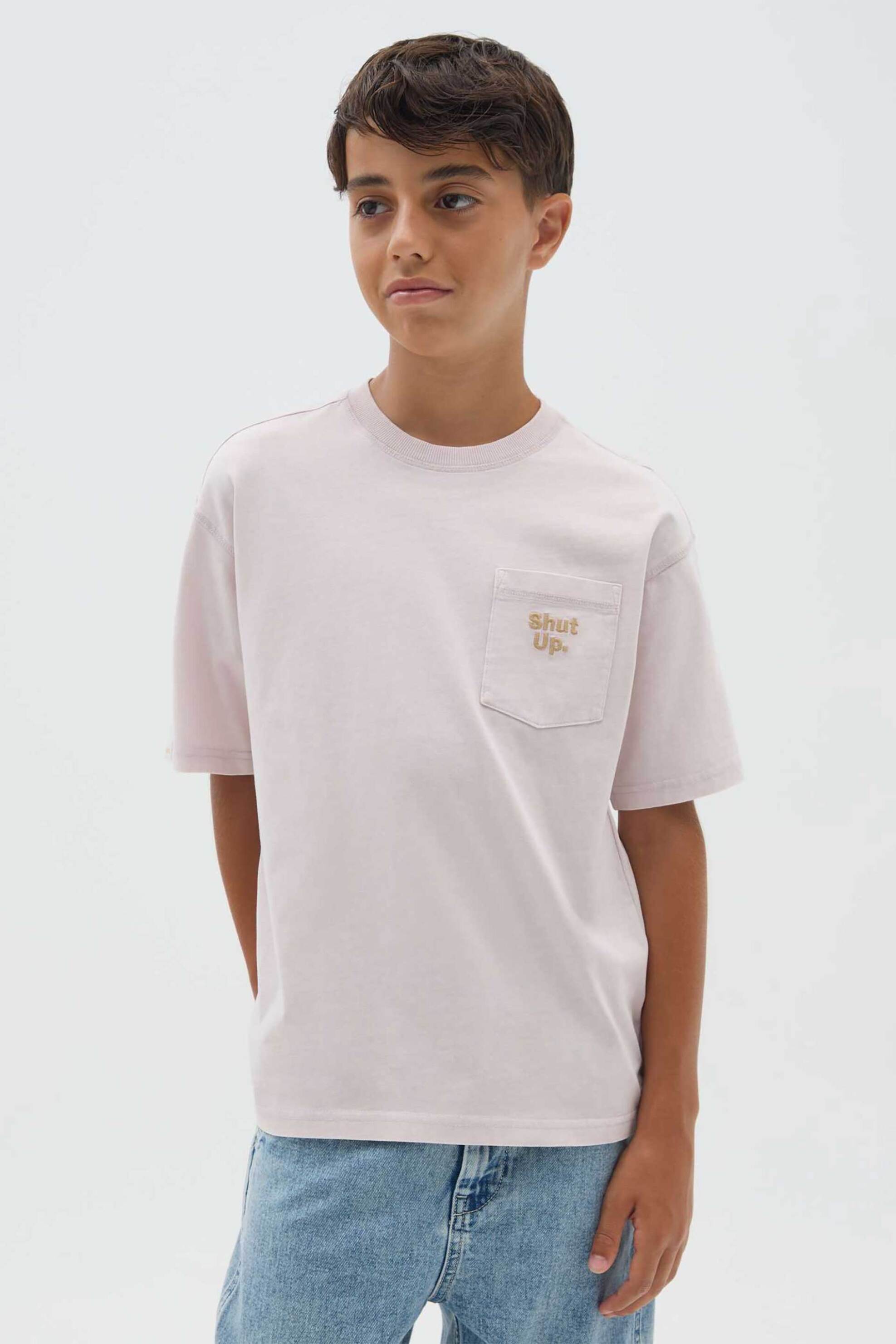 OVS KIDS OVS παιδικό T-shirt με lettering print και τσέπη στο στήθος - 002445806 Ροζ Ανοιχτό