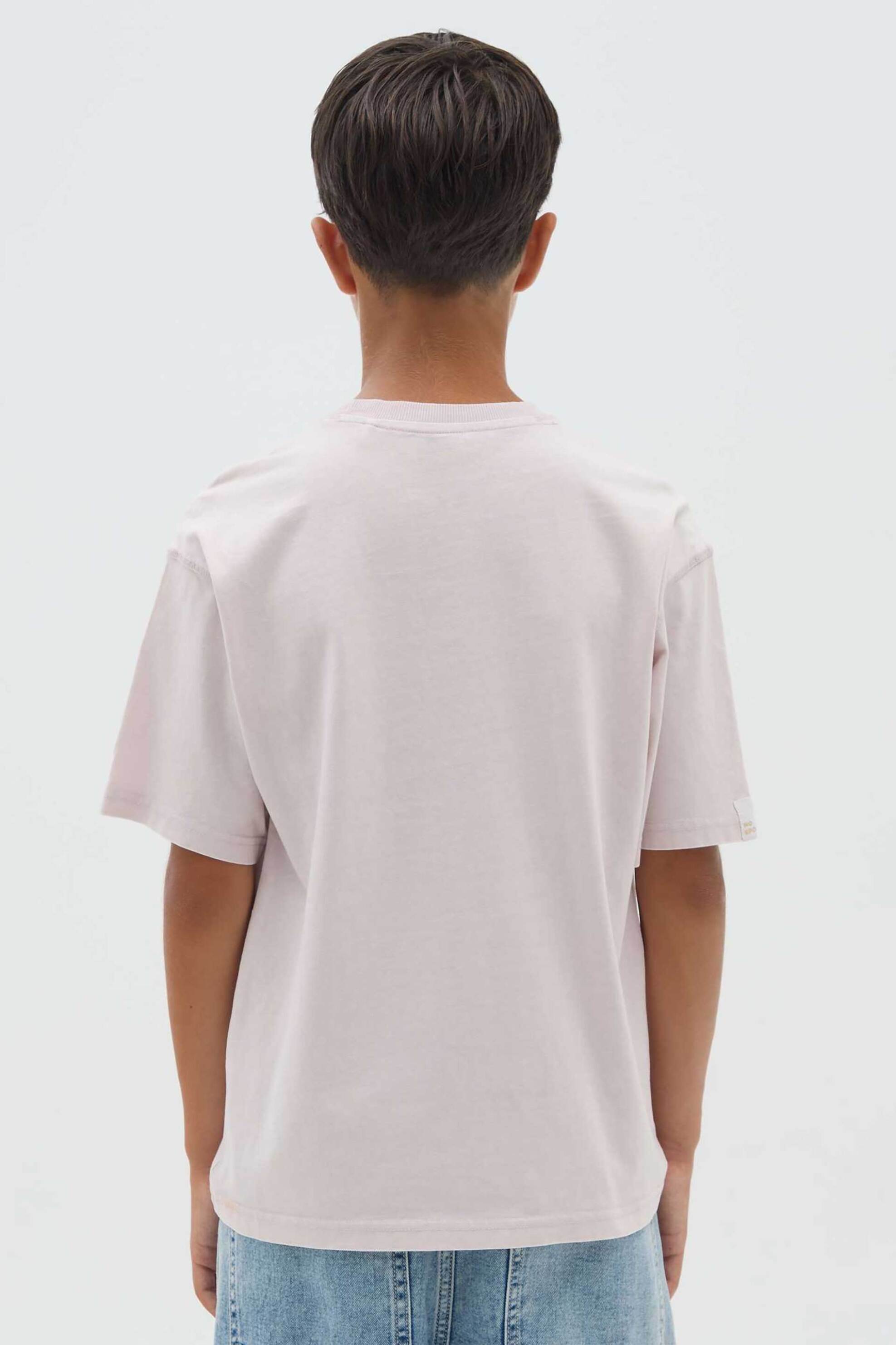 OVS παιδικό T-shirt με lettering print και τσέπη στο στήθος - 002445806 Ροζ Ανοιχτό φωτογραφία