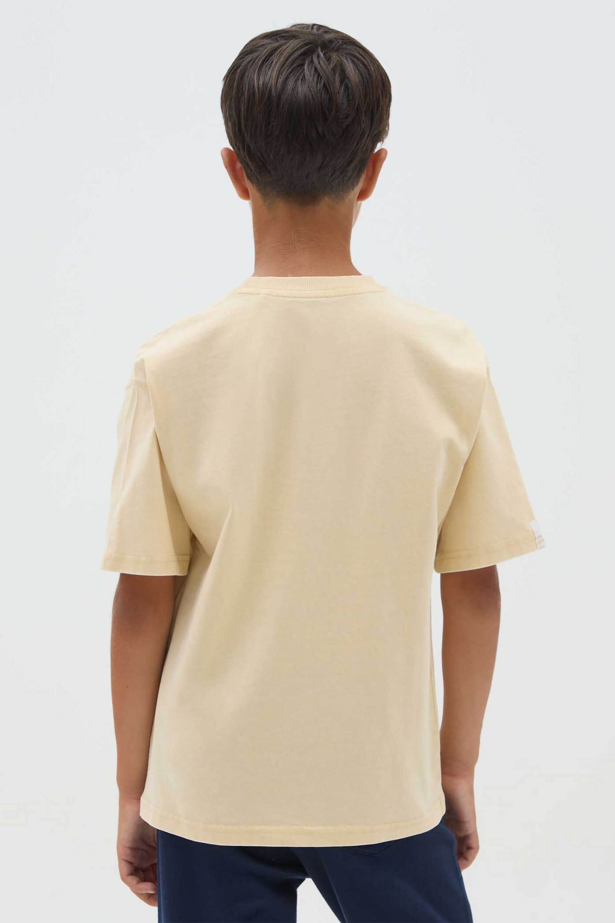 OVS παιδικό T-shirt με lettering print και τσέπη στο στήθος - 002445811 Κρέμ φωτογραφία