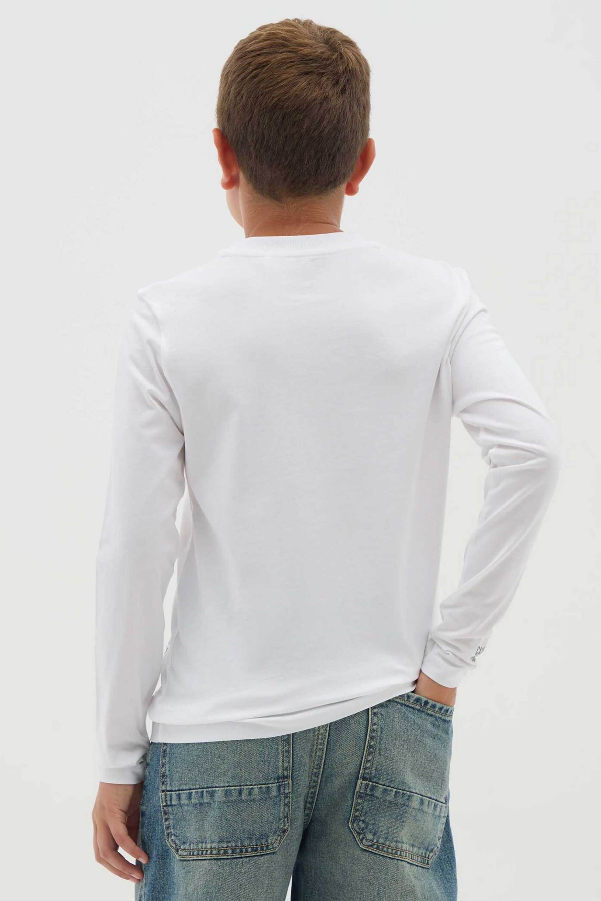 OVS παιδική μπλούζα με lettering print - 002445821 Λευκό φωτογραφία