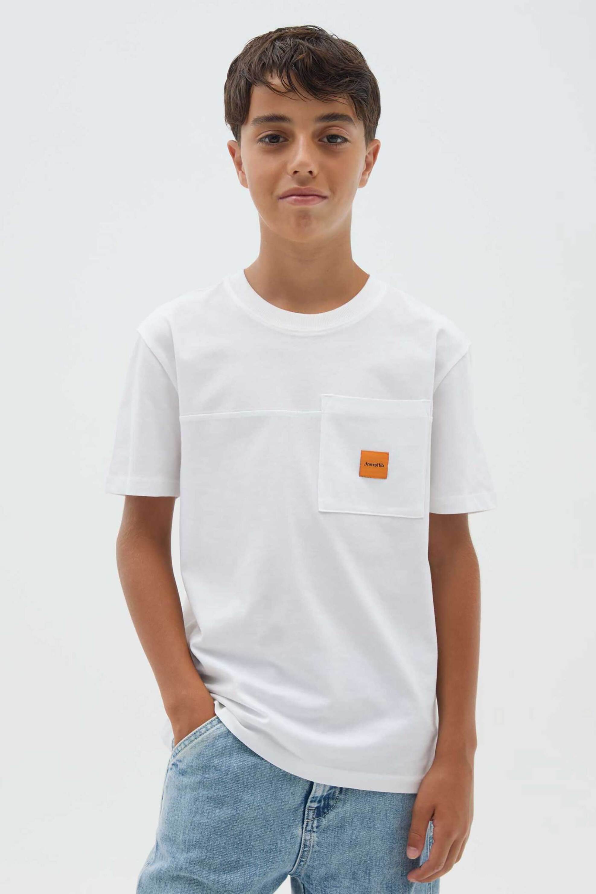 OVS KIDS OVS παιδικό T-shirt με τσέπη στο στήθος - 002445831 Λευκό
