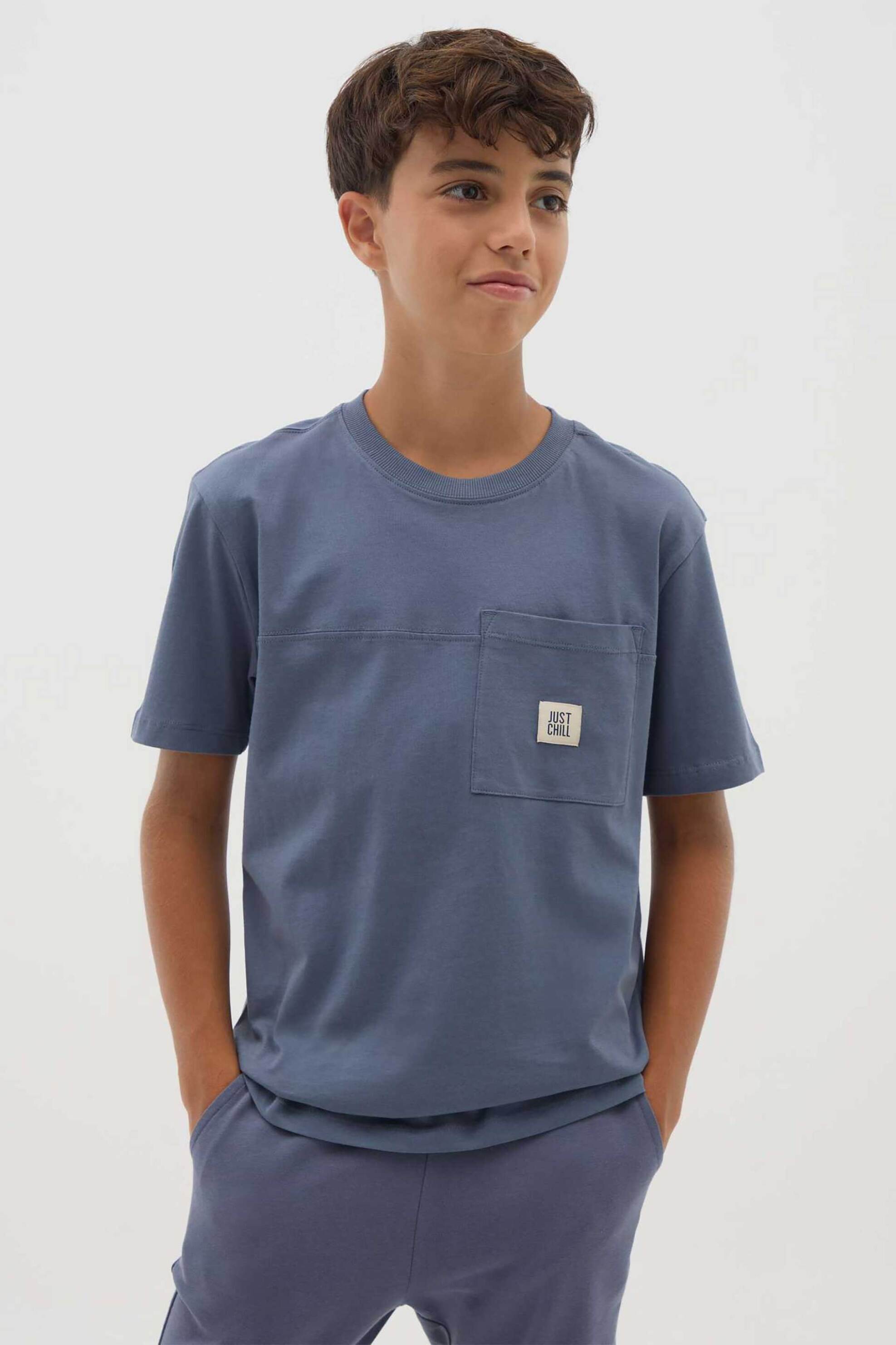 OVS KIDS OVS παιδικό T-shirt με τσέπη στο στήθος - 002445836 Γκρι Σκούρο