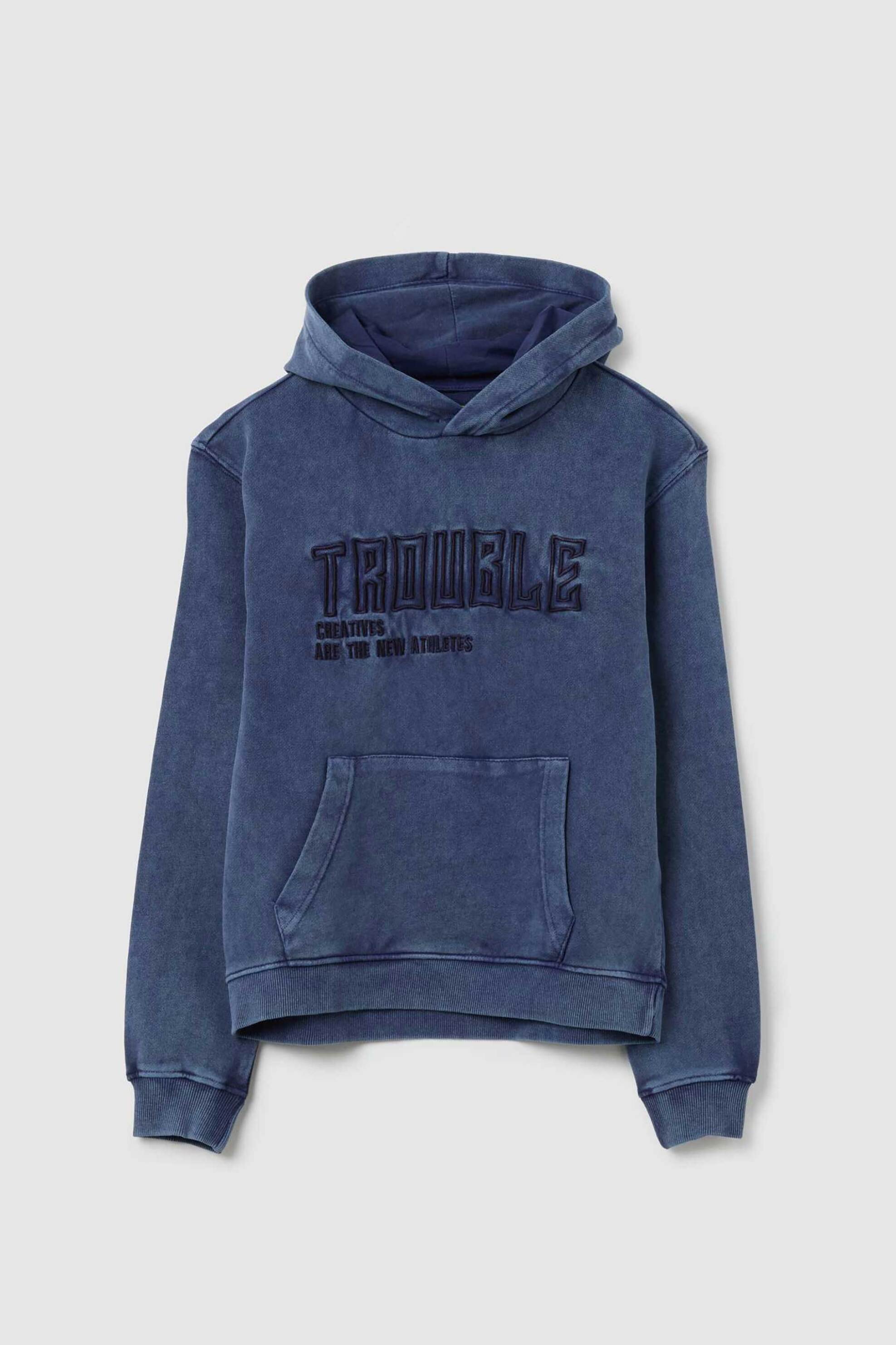 OVS KIDS OVS παιδική μπλούζα φούτερ με κουκούλα και lettering print - 002446224 Σκούρο Μπλε