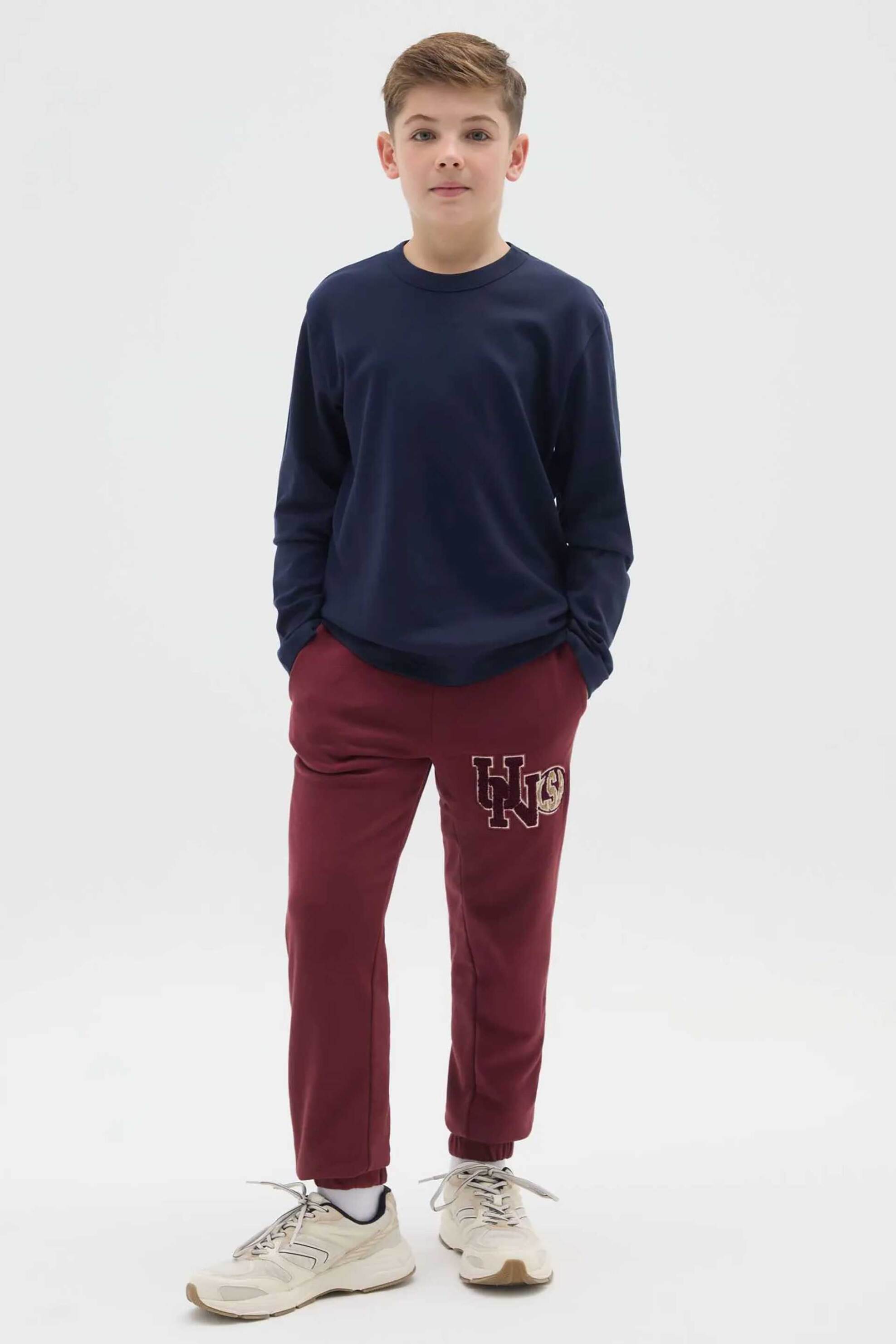 OVS παιδικό παντελόνι φόρμας με lettering print Regular Fit - 002445971 Μπορντό