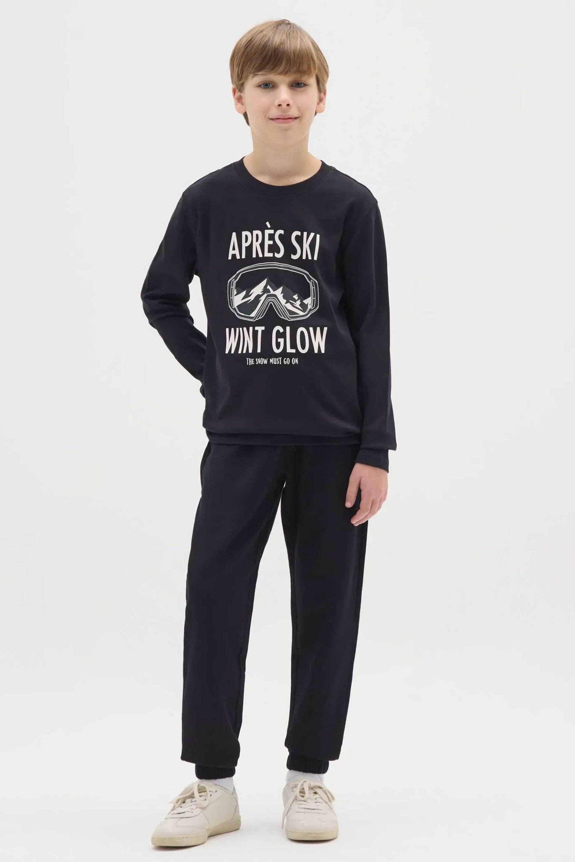 OVS παιδικό παντελόνι φόρμας μονόχρωμο Regular Fit - 002475848 Μαύρο