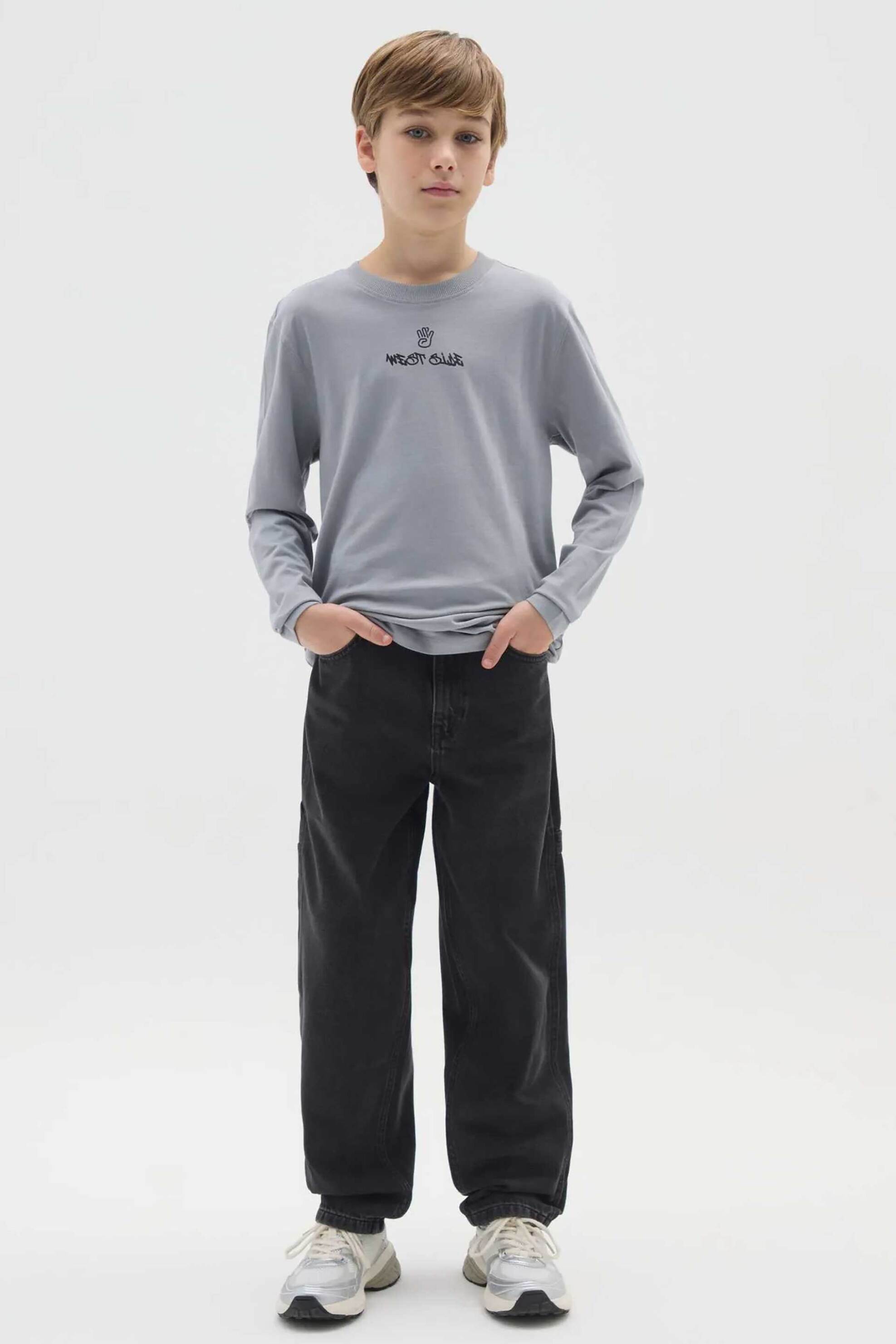 OVS παιδικό τζιν παντελόνι πεντάτσεπο Regular Fit - 002463836 Μαύρο