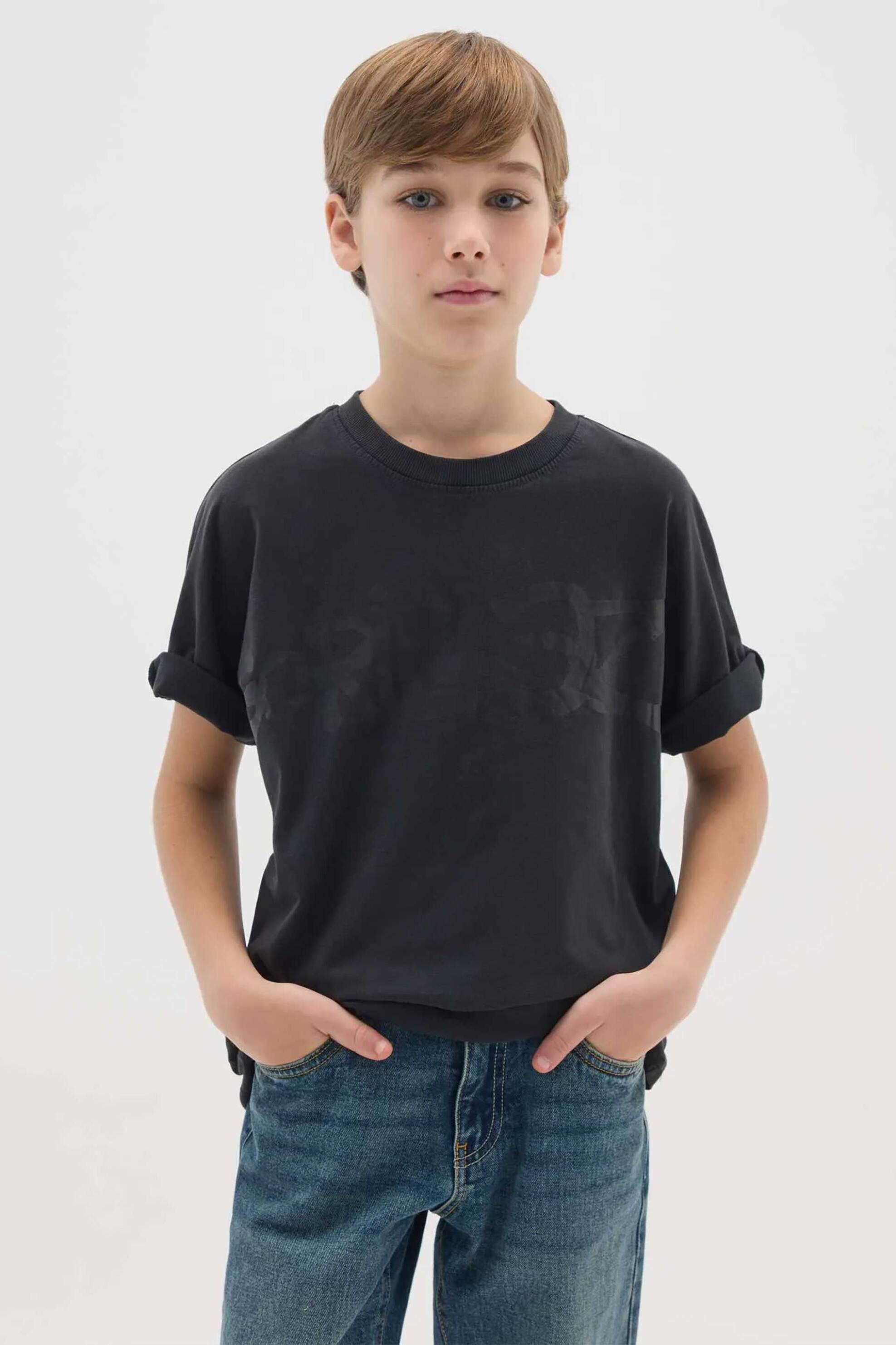 OVS παιδικό T-shirt με print Regular Fit - 002459213 Ανθρακί