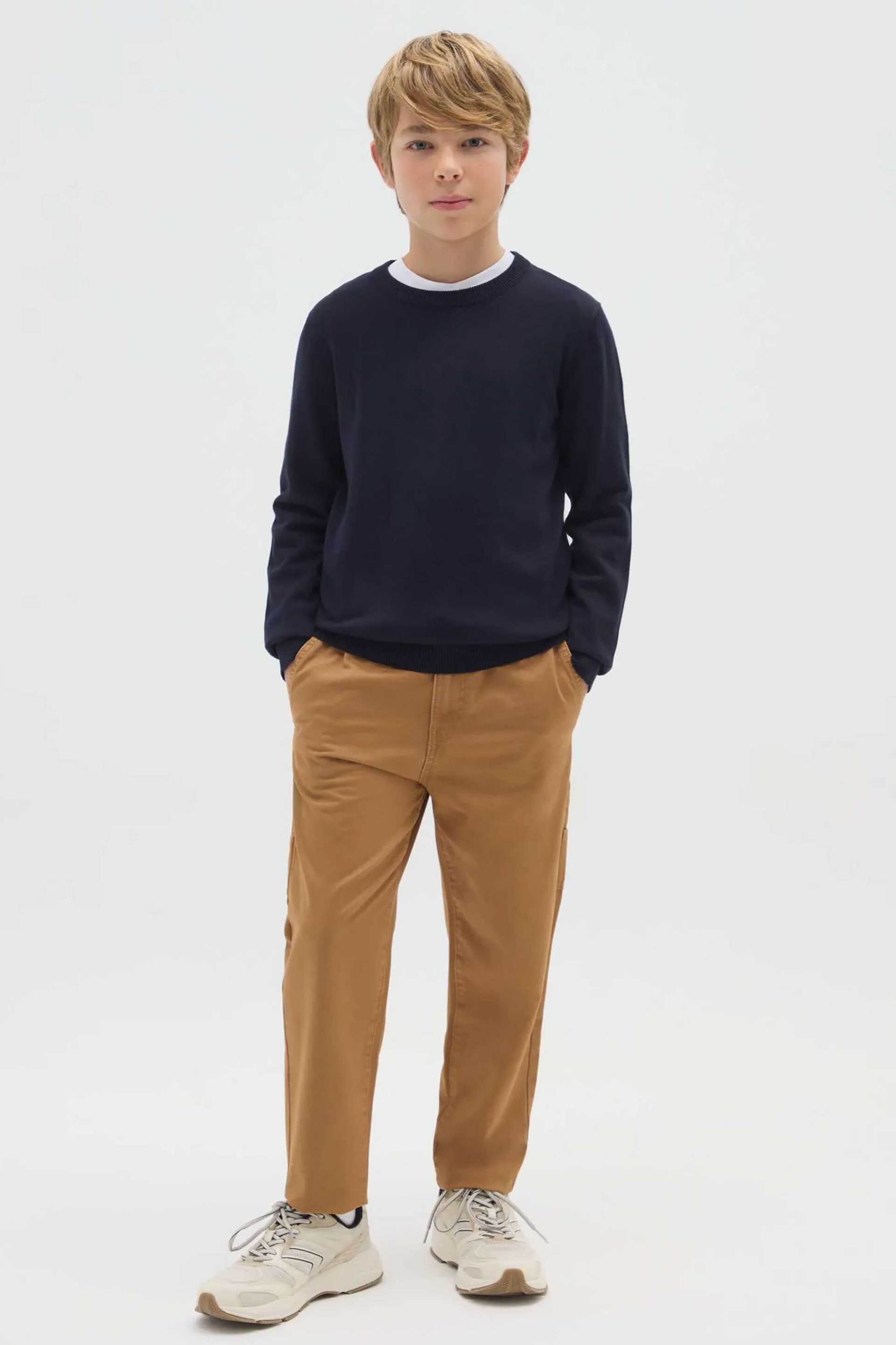 OVS παιδικό τζιν παντελόνι πεντάτσεπο Regular Fit - 002463821 Καφέ Ανοιχτό