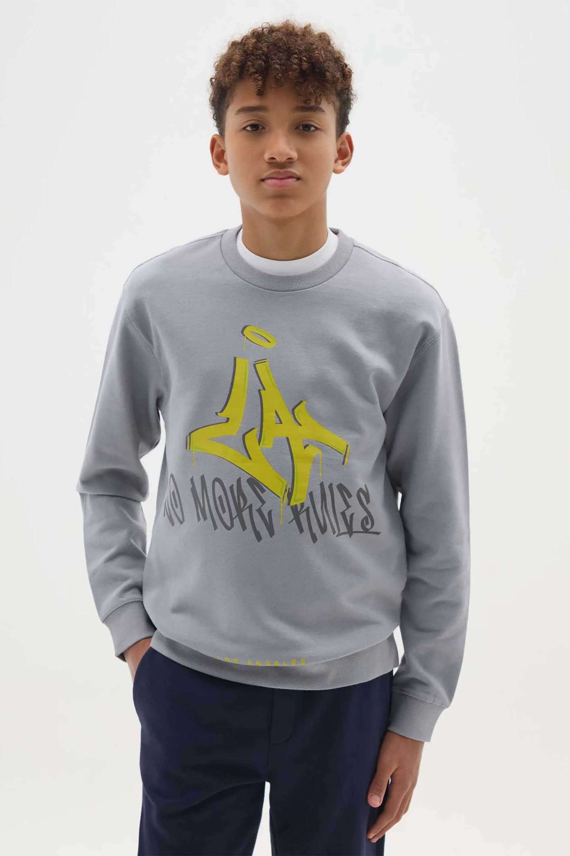 OVS παιδική μακρυμάνικη μπλούζα με print Regular Fit - 002475918 Γκρι
