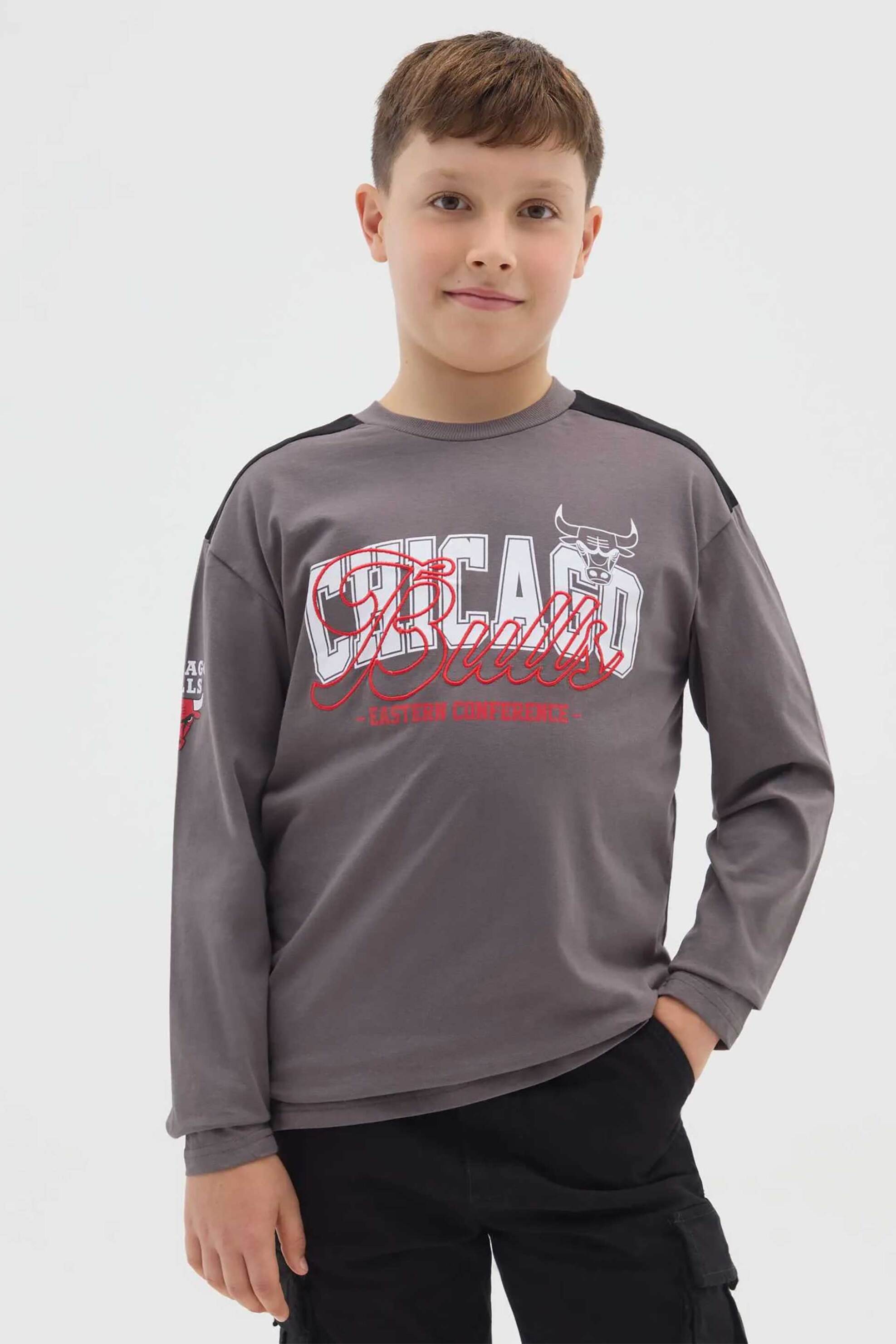 OVS παιδική μακρυμάνικη μπλούζα με print Regular Fit - 002465666 Μαύρο