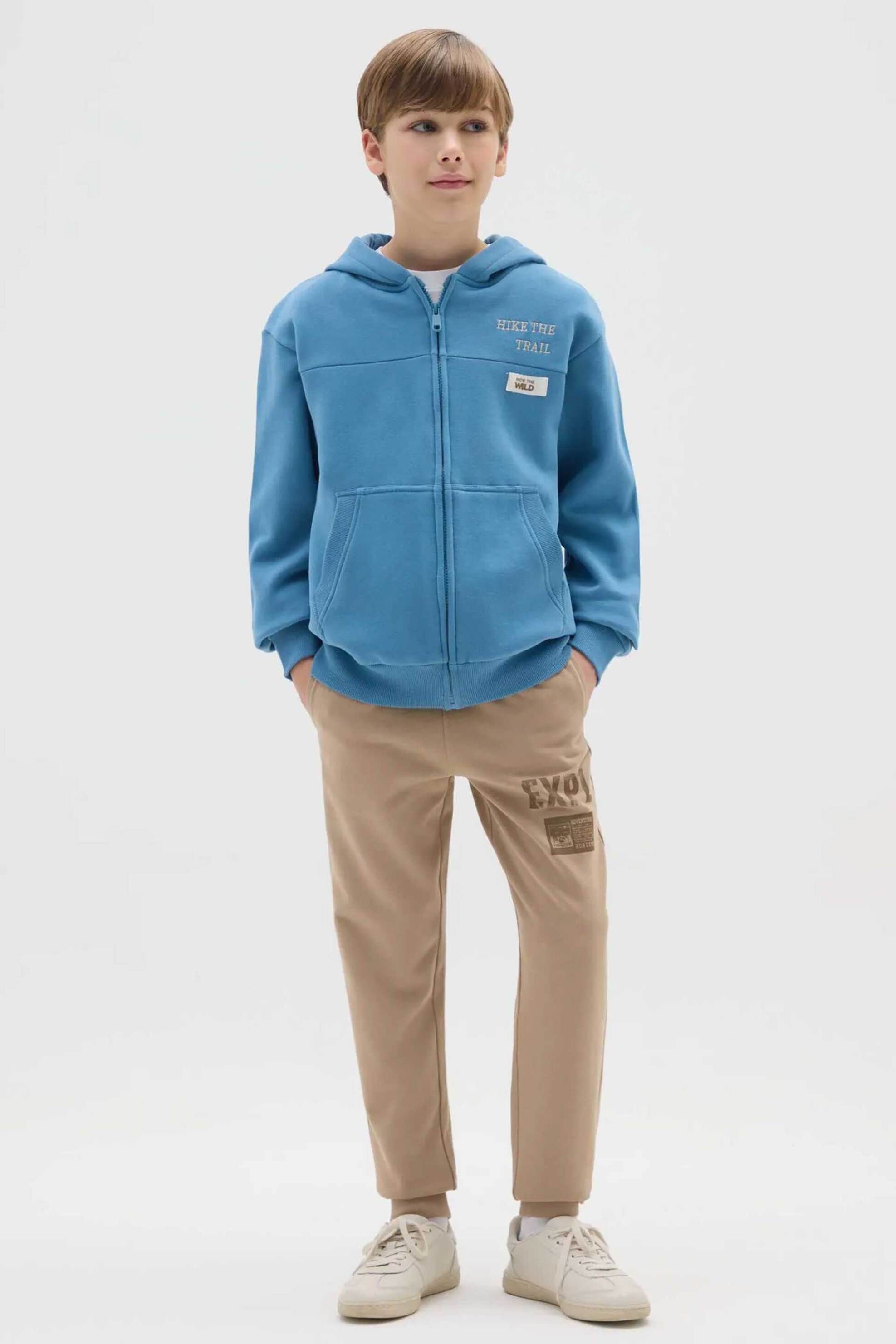 OVS παιδικό παντελόνι φόρμας μονόχρωμο Regular Fit - 002468298 Μπεζ