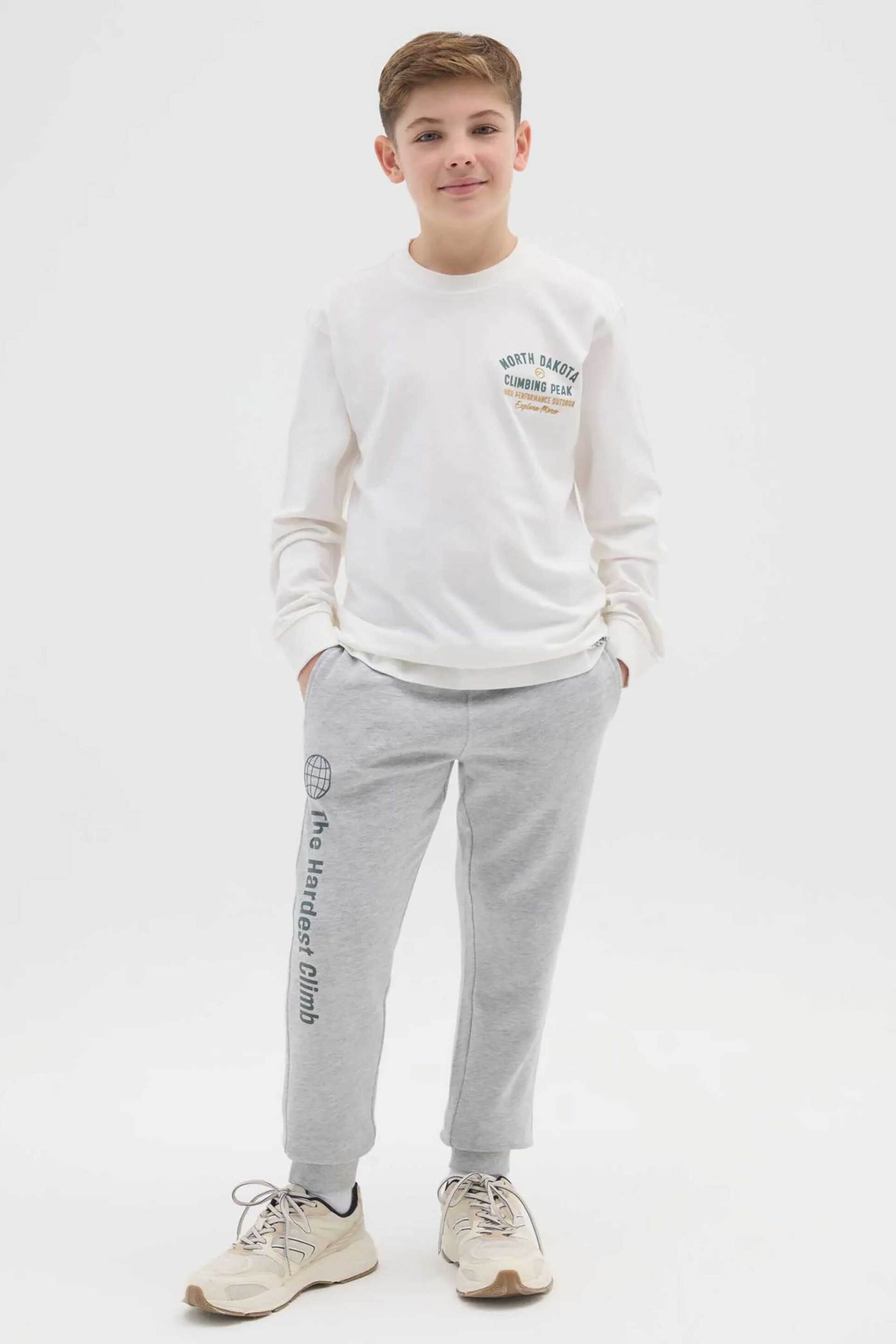 OVS παιδικό παντελόνι φόρμας μονόχρωμο Regular Fit - 002475883 Γκρι