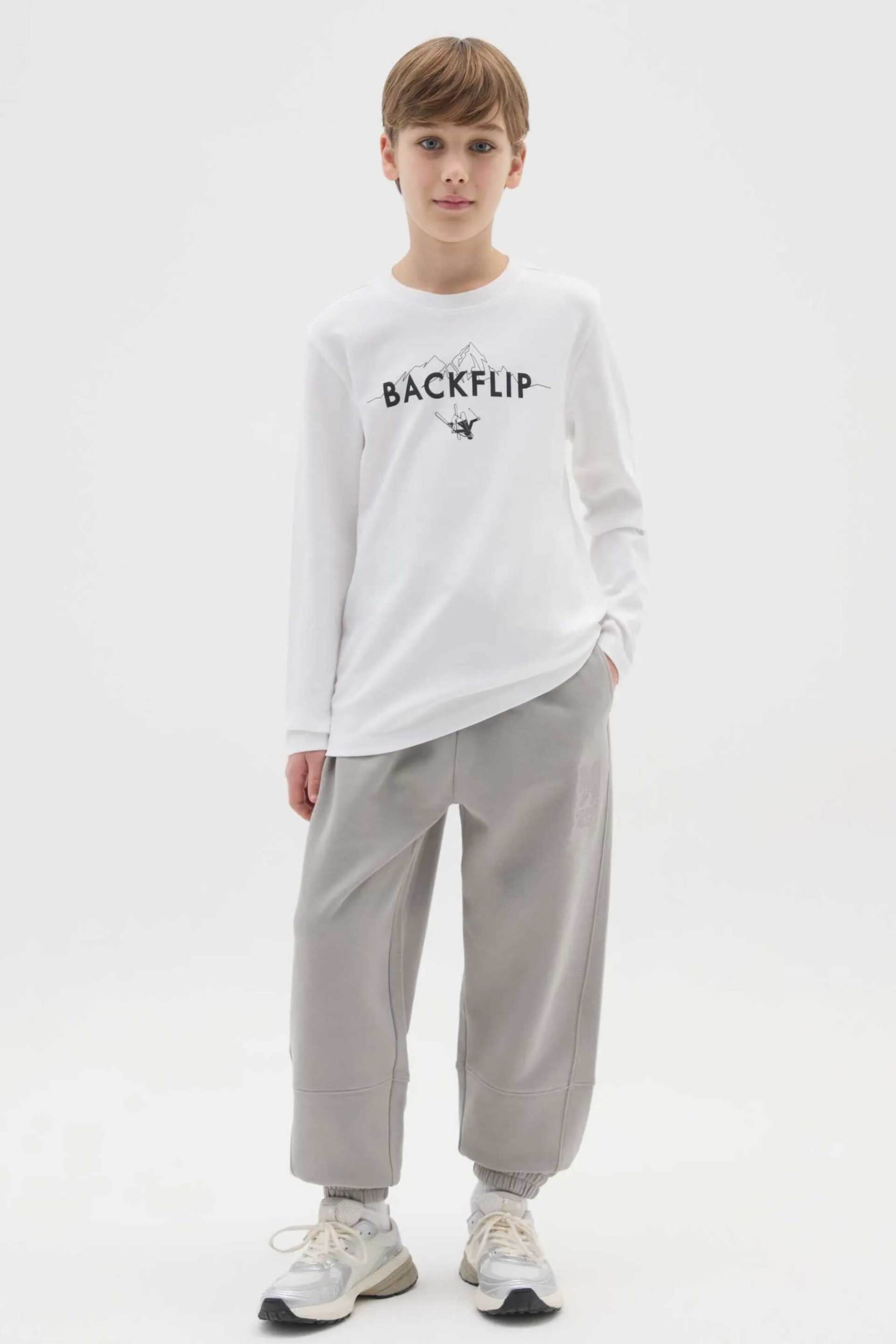 OVS παιδικό παντελόνι φόρμας μονόχρωμο Regular Fit - 002475928 Γκρι