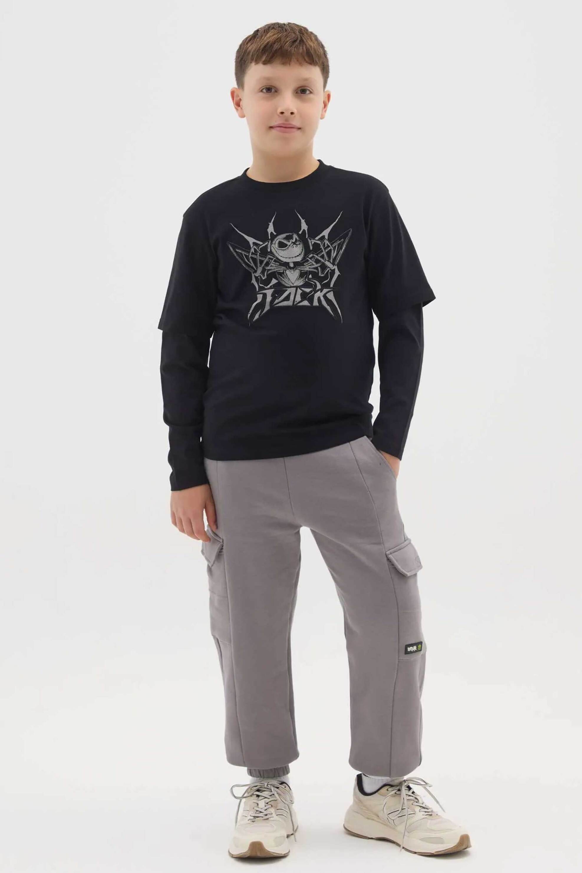 OVS παιδικό παντελόνι φόρμας μονόχρωμο Relaxed Fit - 002485161 Γκρι