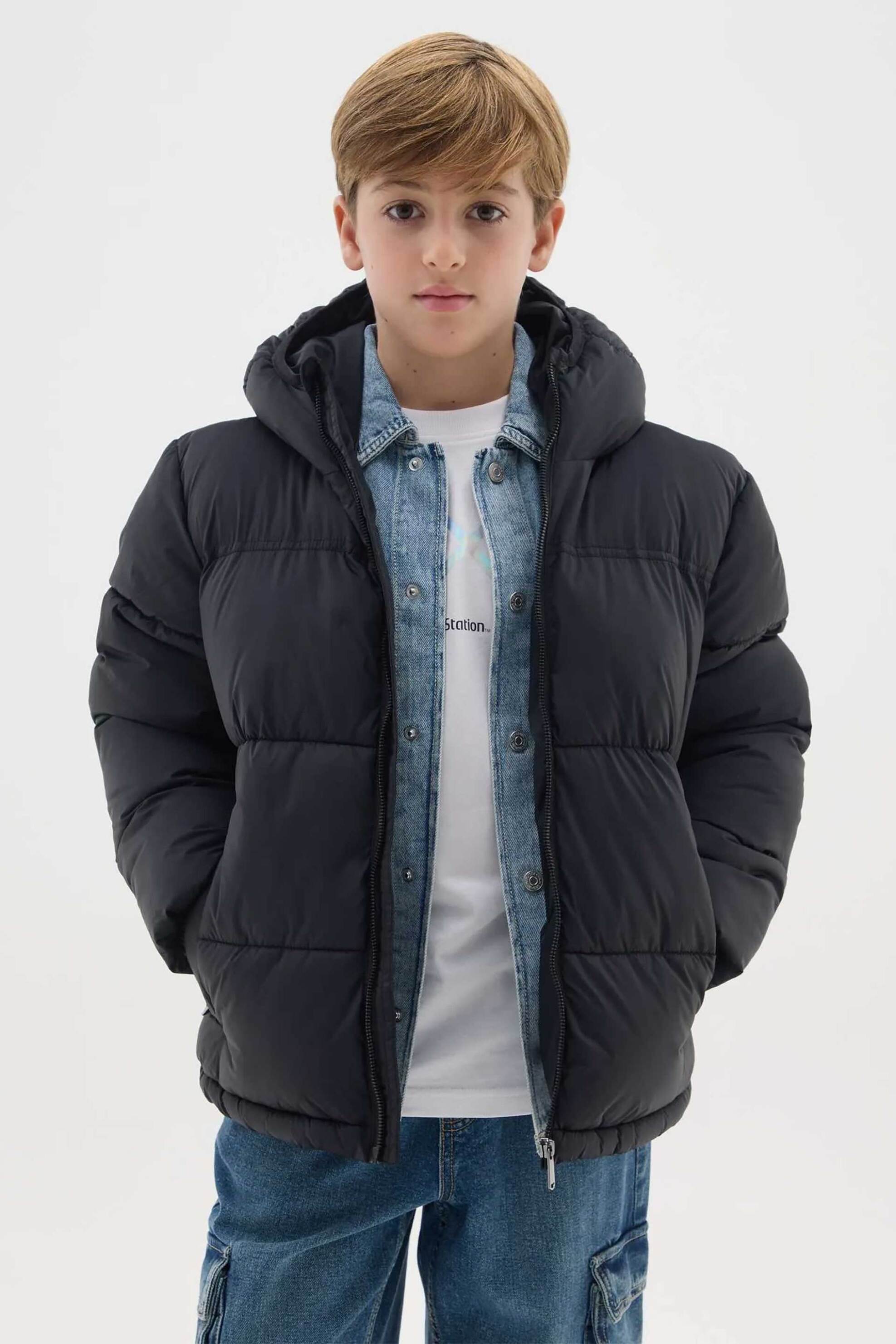 OVS παιδικό μπουφάν με καπιτονέ σχέδιο Regular Fit - 002466112 Μαύρο