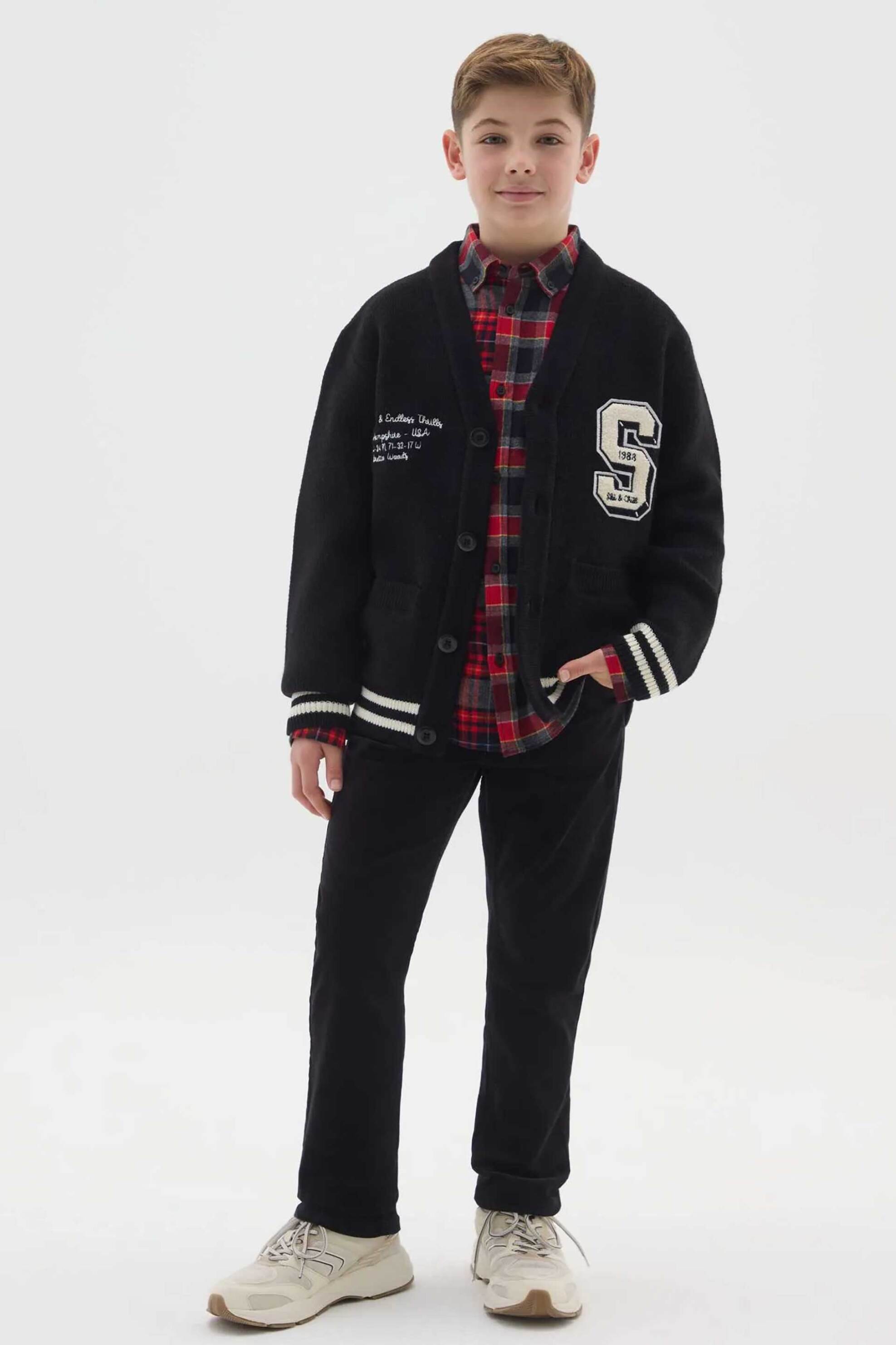 OVS παιδικό τζιν παντελόνι πεντάτσεπο Regular Fit - 002473611 Μαύρο