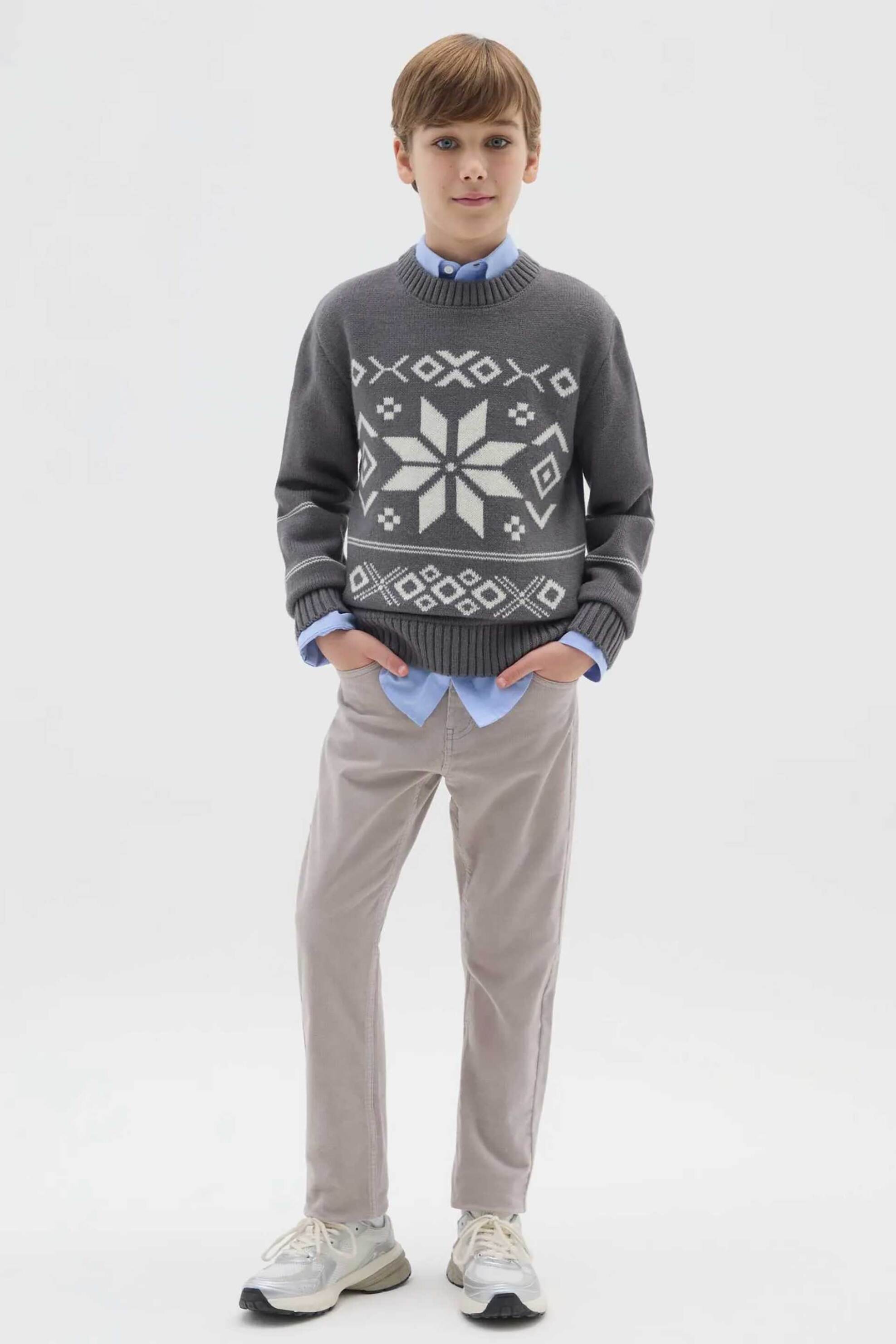 OVS παιδικό τζιν παντελόνι πεντάτσεπο Regular Fit - 002473616 Γκρι