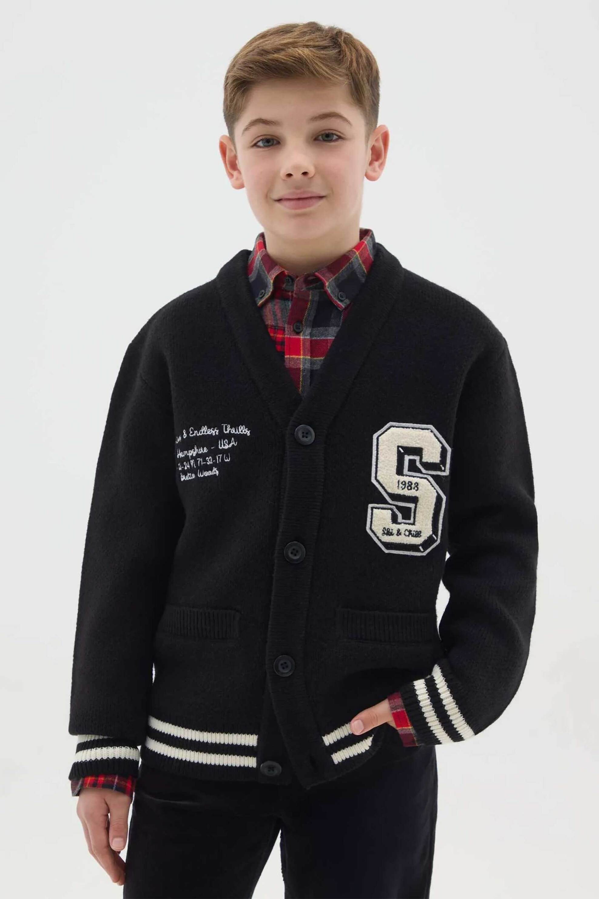 OVS παιδική ζακέτα με prints Regular Fit - 002490507 Μαύρο