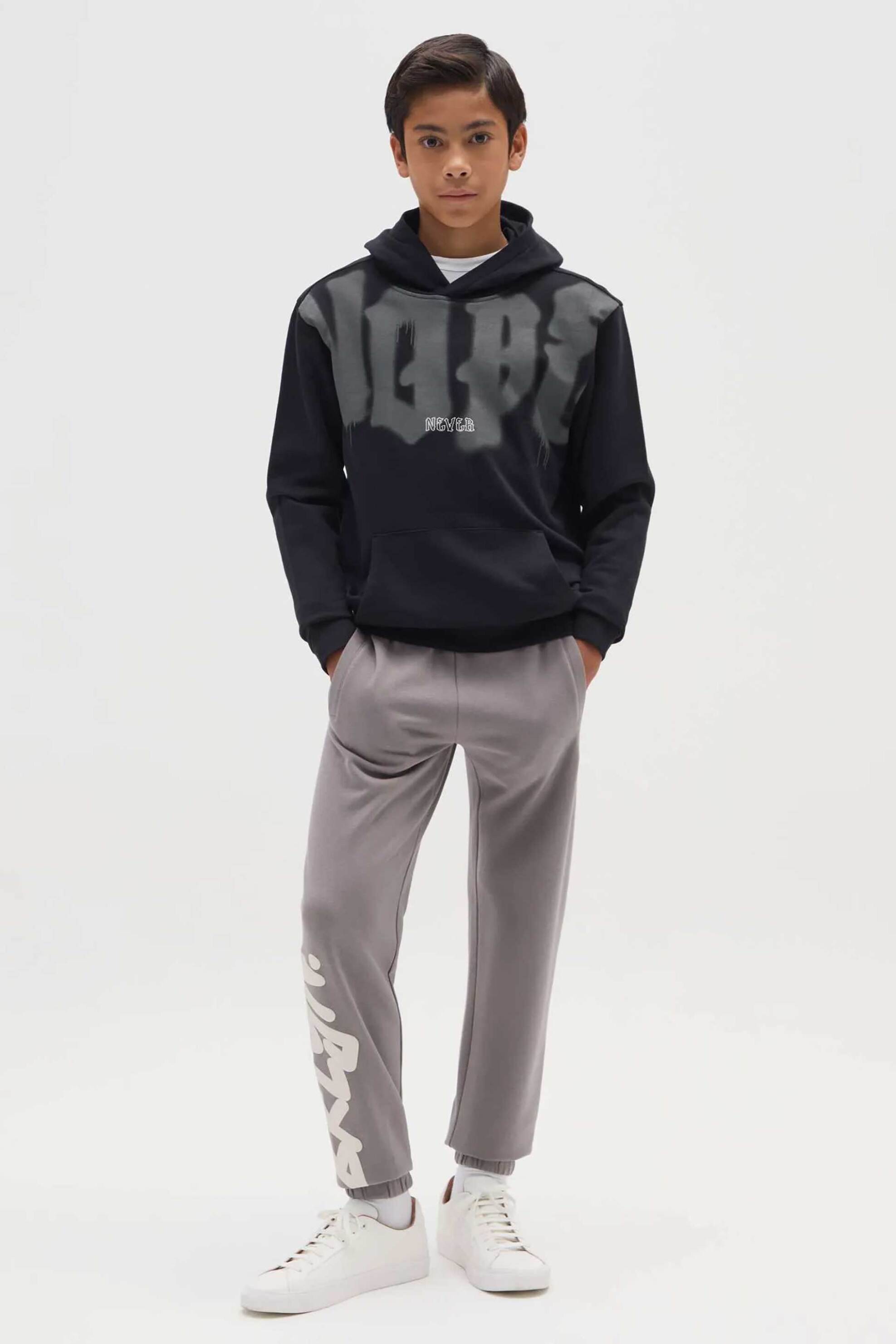 OVS παιδικό παντελόνι φόρμας μονόχρωμο Regular Fit - 002476048 Γκρι