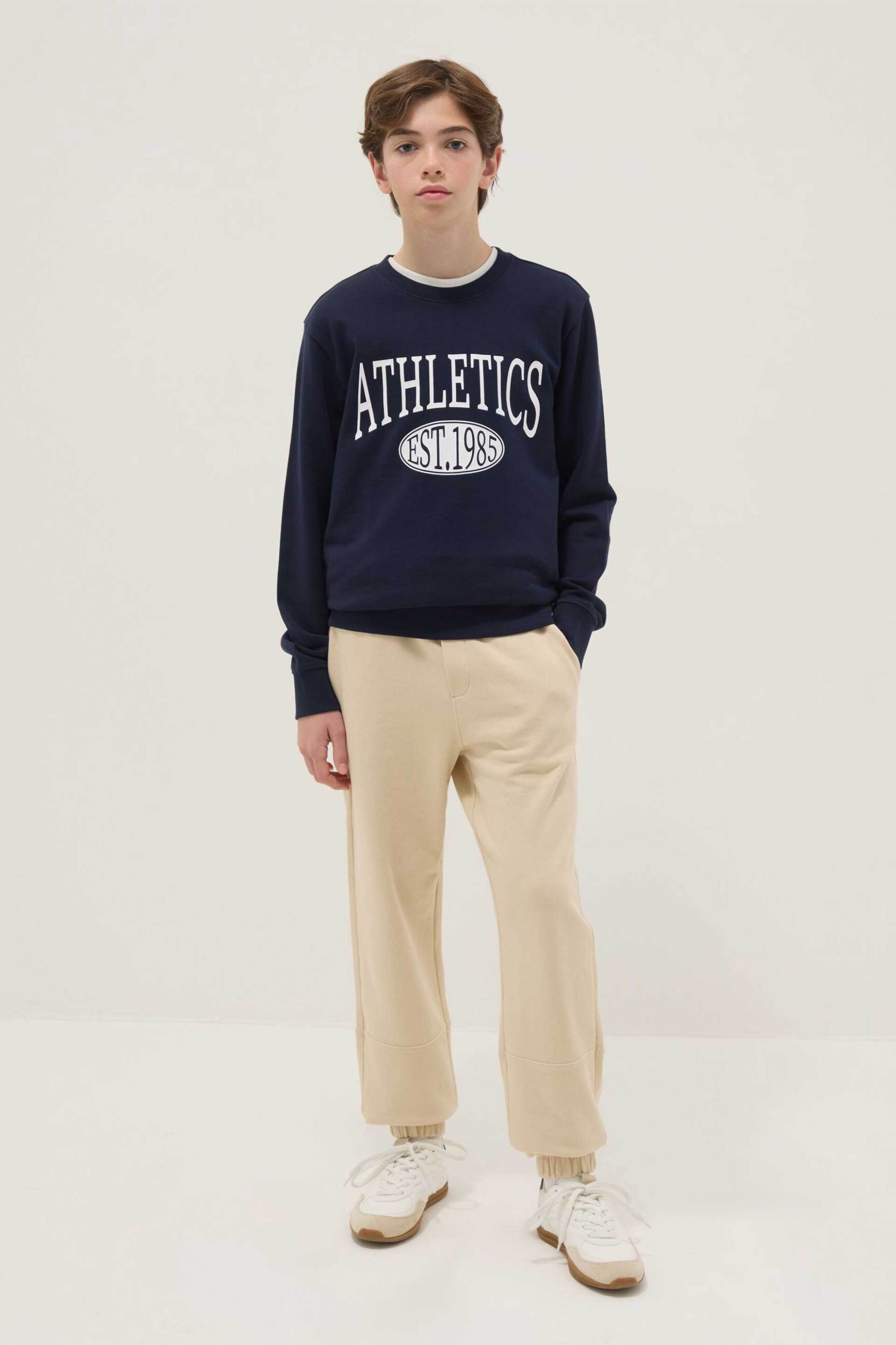 OVS παιδικό παντελόνι φόρμας μονόχρωμο Regular Fit - 002525258 Μπεζ