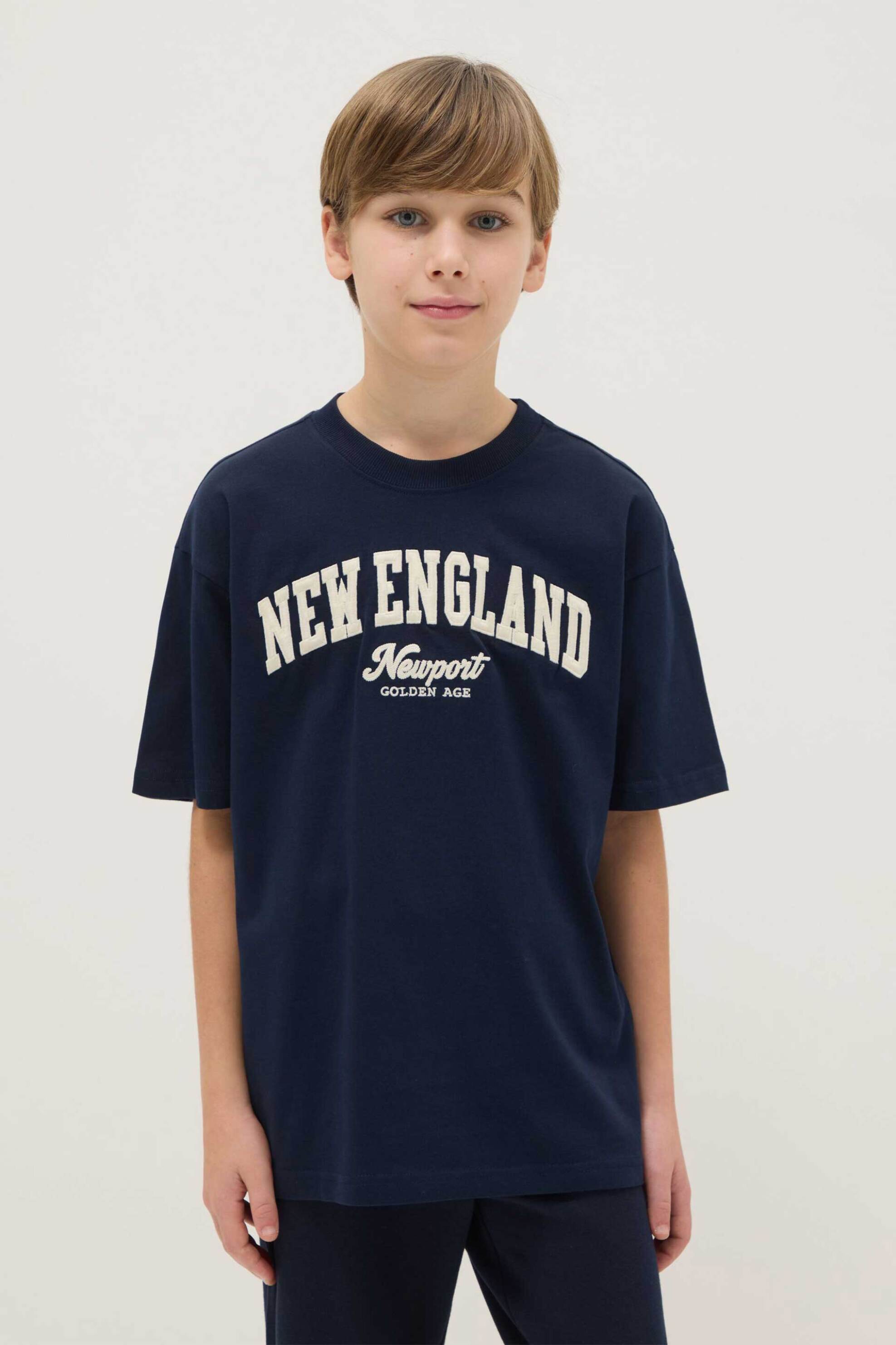 OVS παιδικό T-shirt με lettering print Relaxed Fit - 002552360 Σκούρο Μπλε