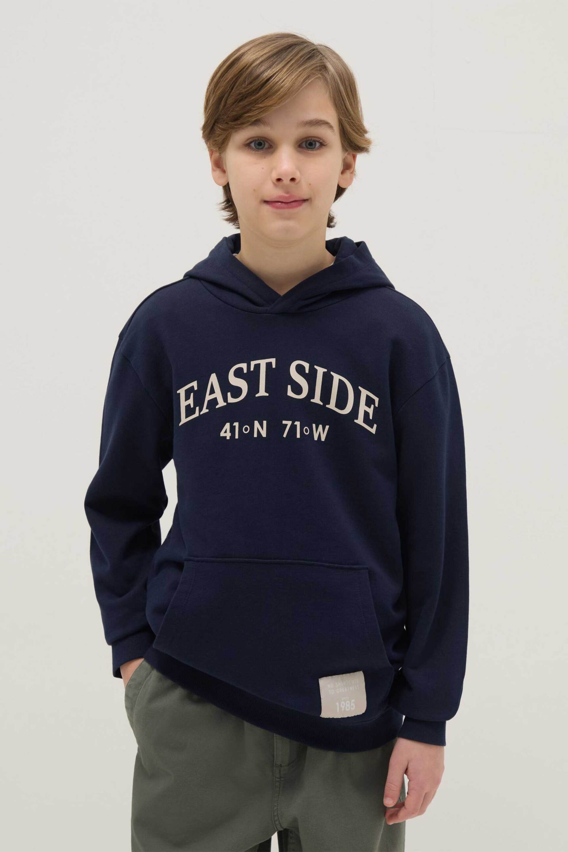 OVS παιδική μπλούζα φούτερ με lettering print Regular Fit - 002515299 Σκούρο Μπλε